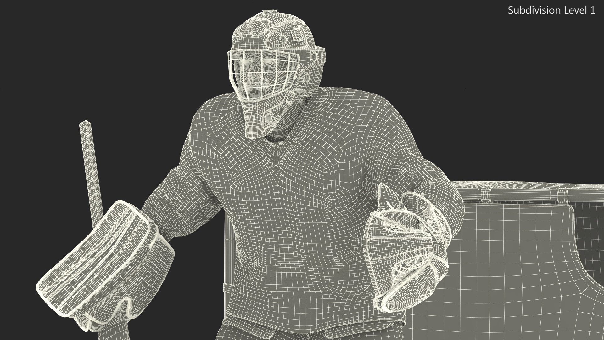 3D Hockey Goal Target and Goalkeeper model
