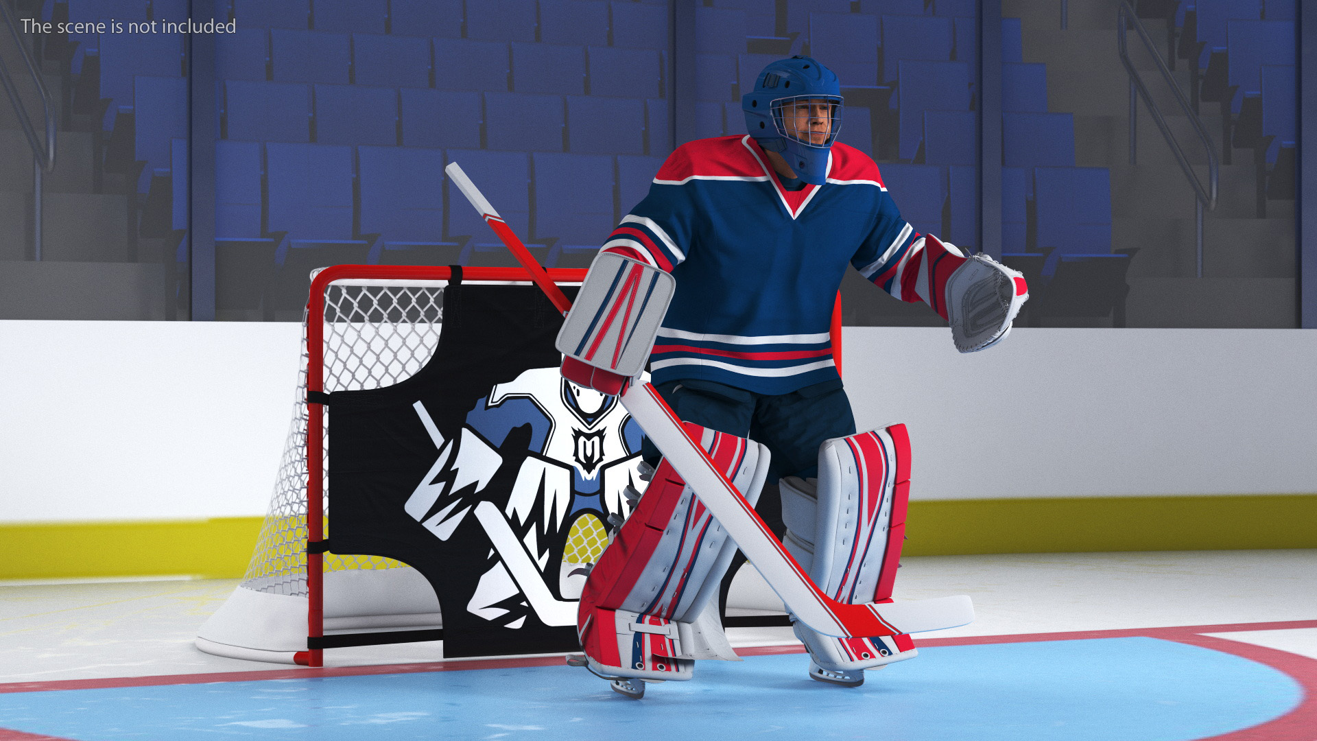 3D Hockey Goal Target and Goalkeeper model