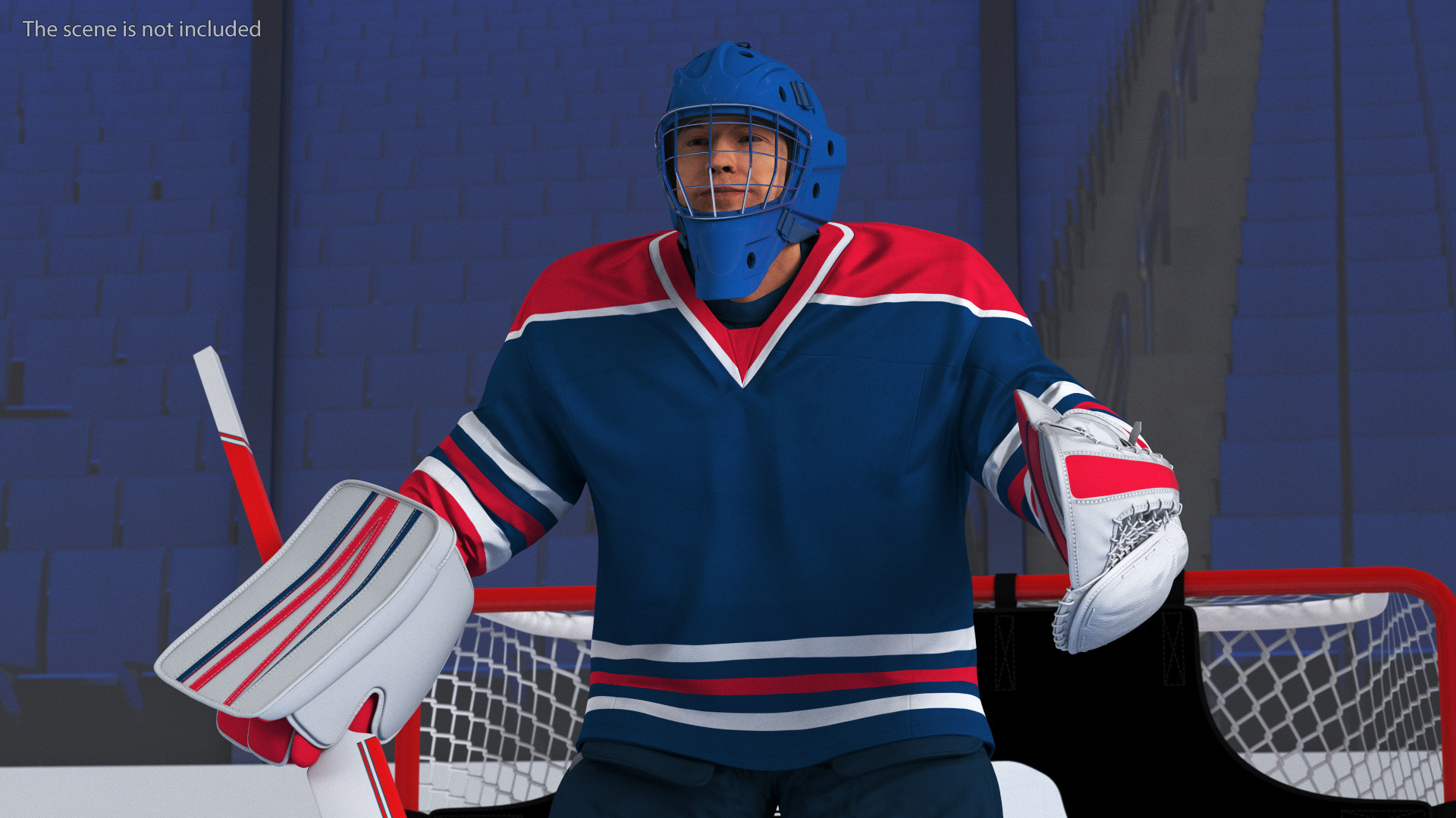 3D Hockey Goal Target and Goalkeeper model
