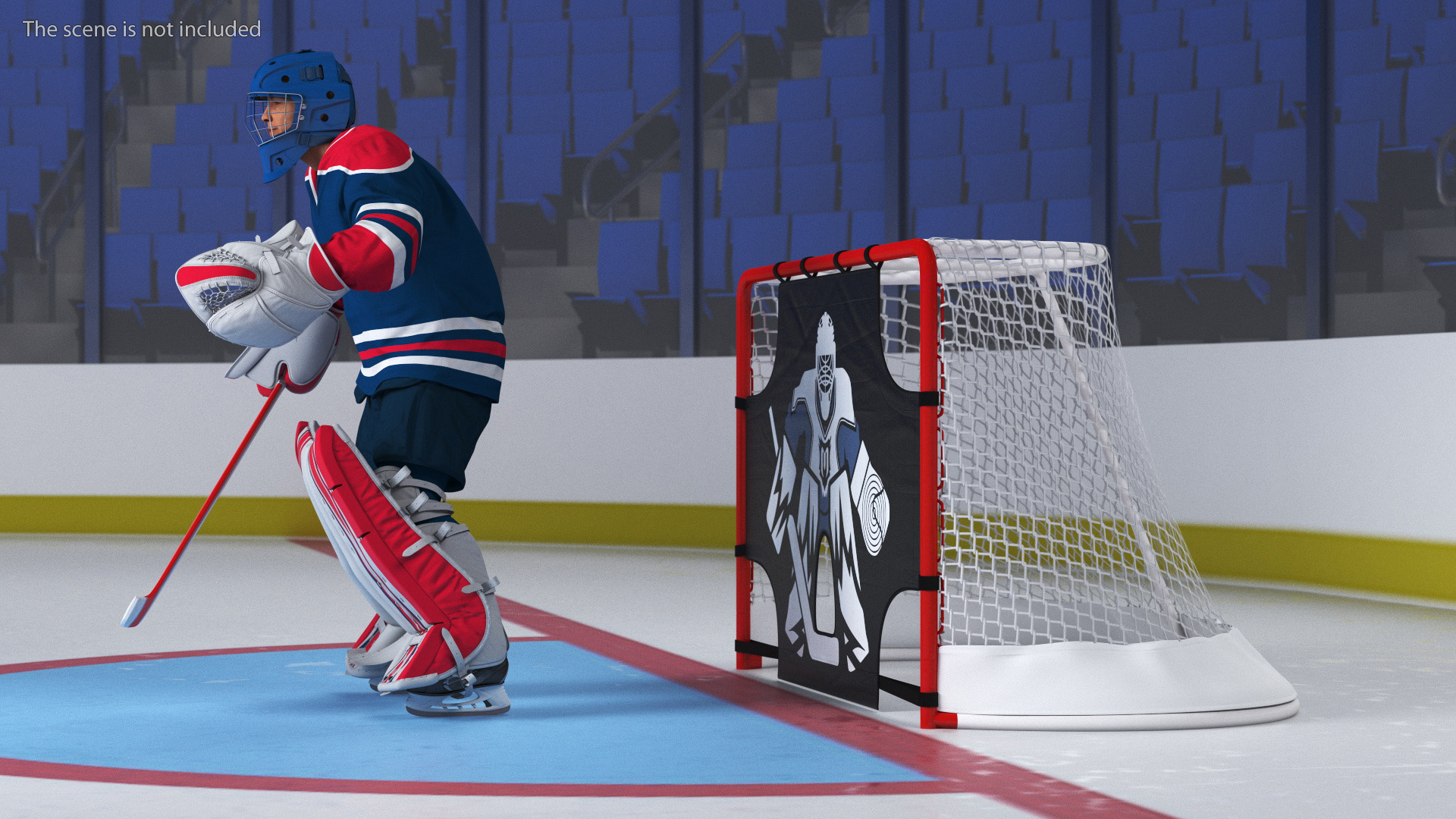 3D Hockey Goal Target and Goalkeeper model