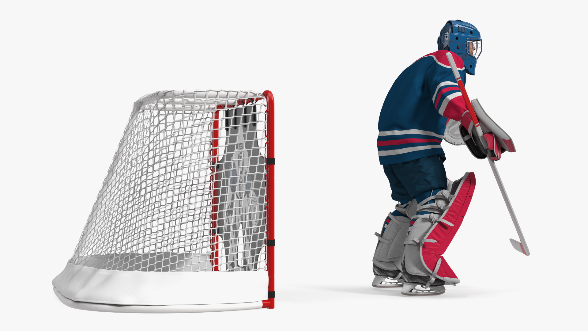 3D Hockey Goal Target and Goalkeeper model