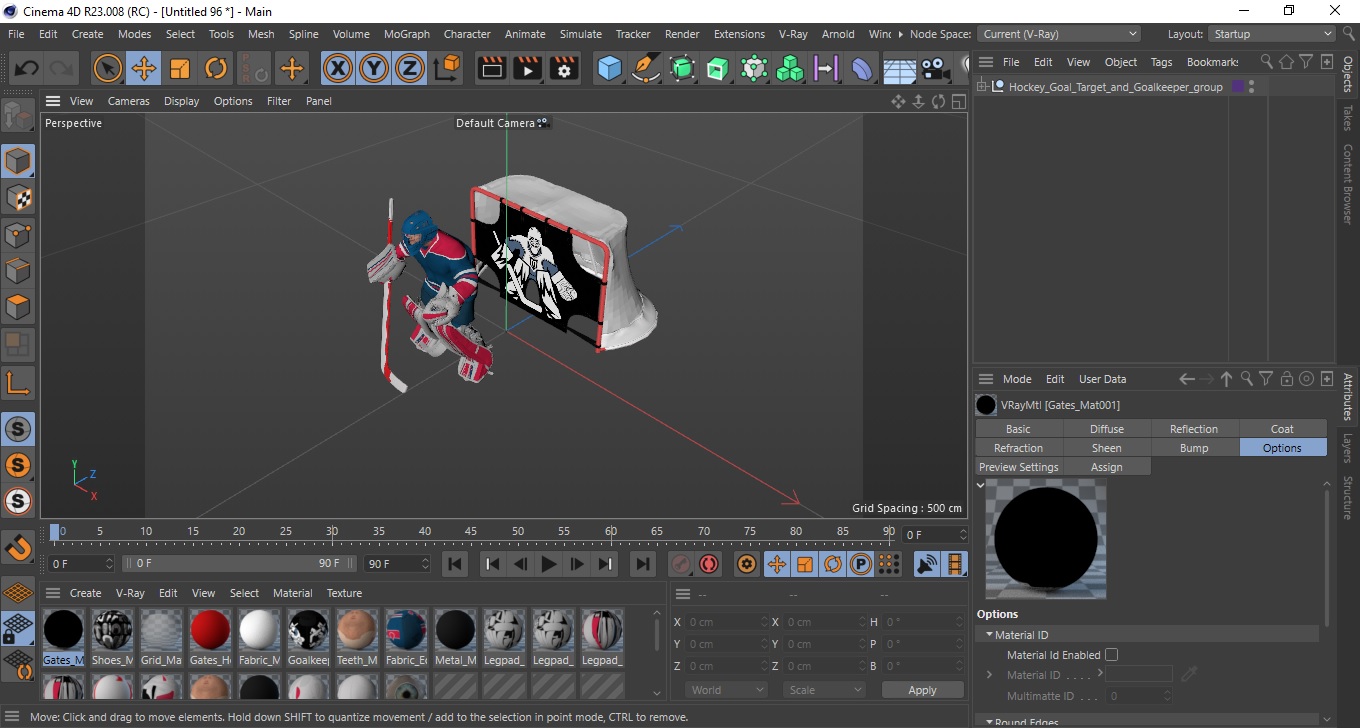 3D Hockey Goal Target and Goalkeeper model