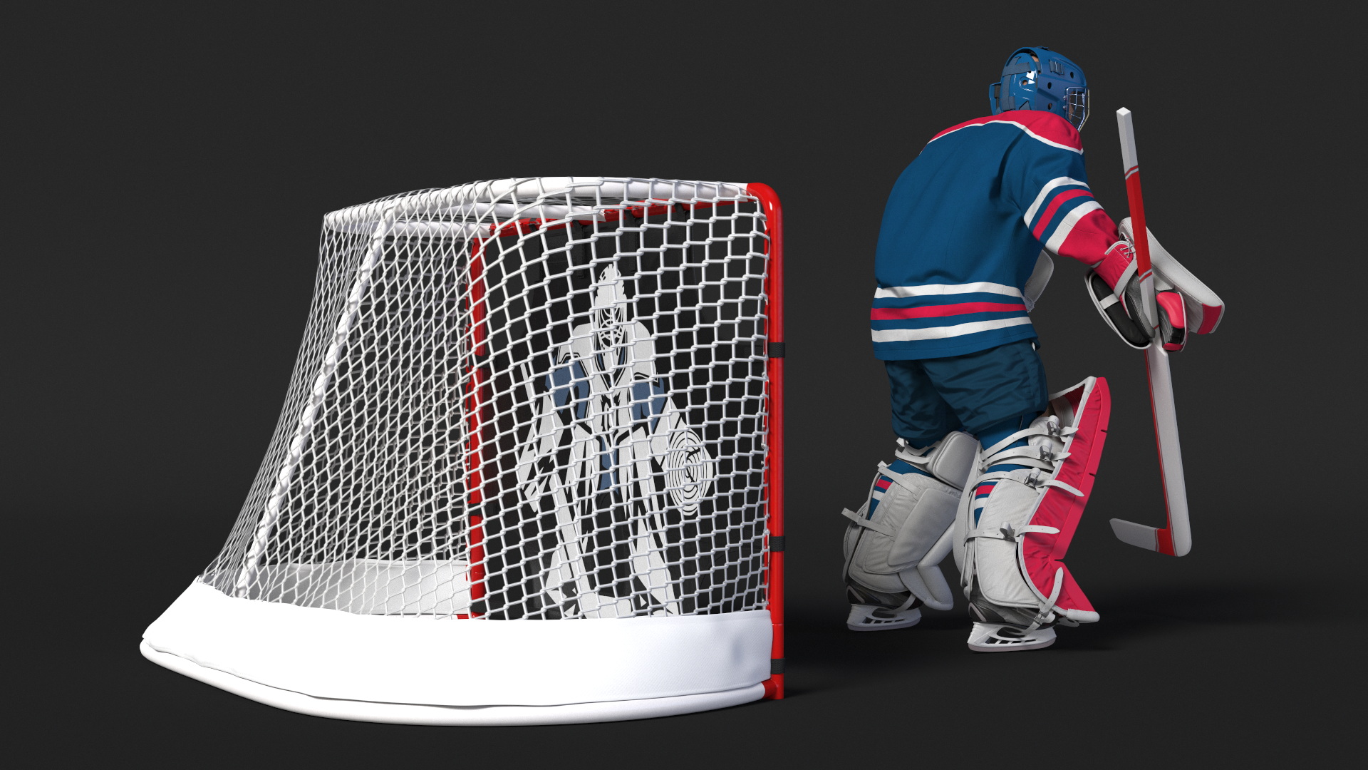 3D Hockey Goal Target and Goalkeeper model
