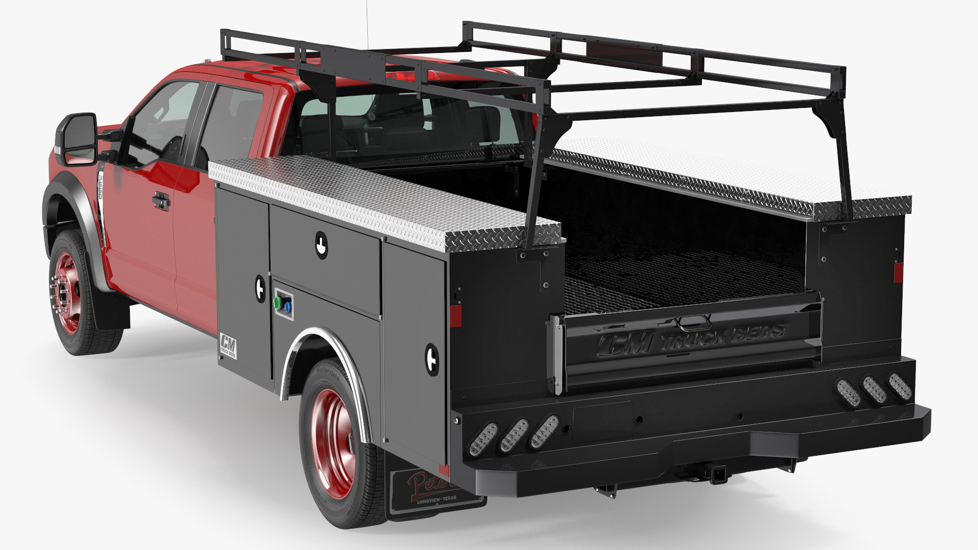 Red Ford Super Duty F550 with Service Body 3D