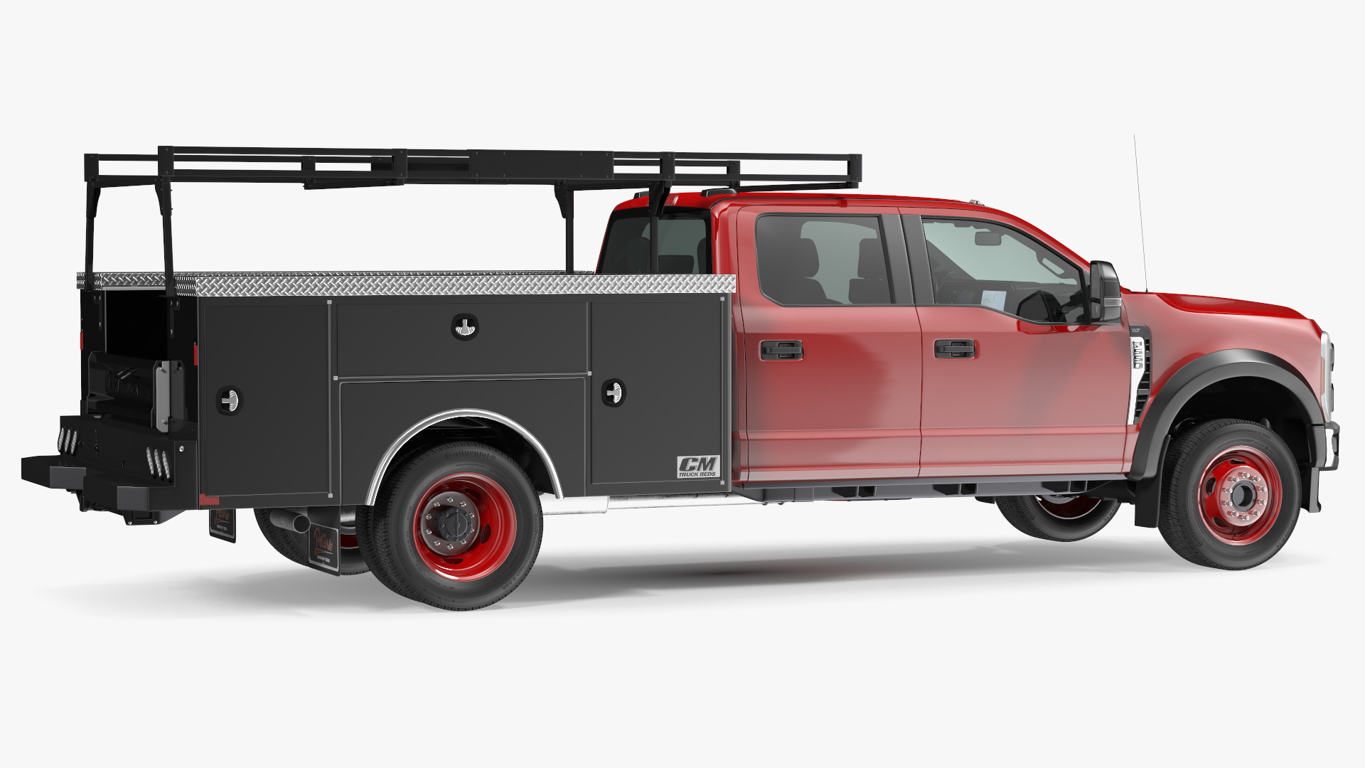 Red Ford Super Duty F550 with Service Body 3D