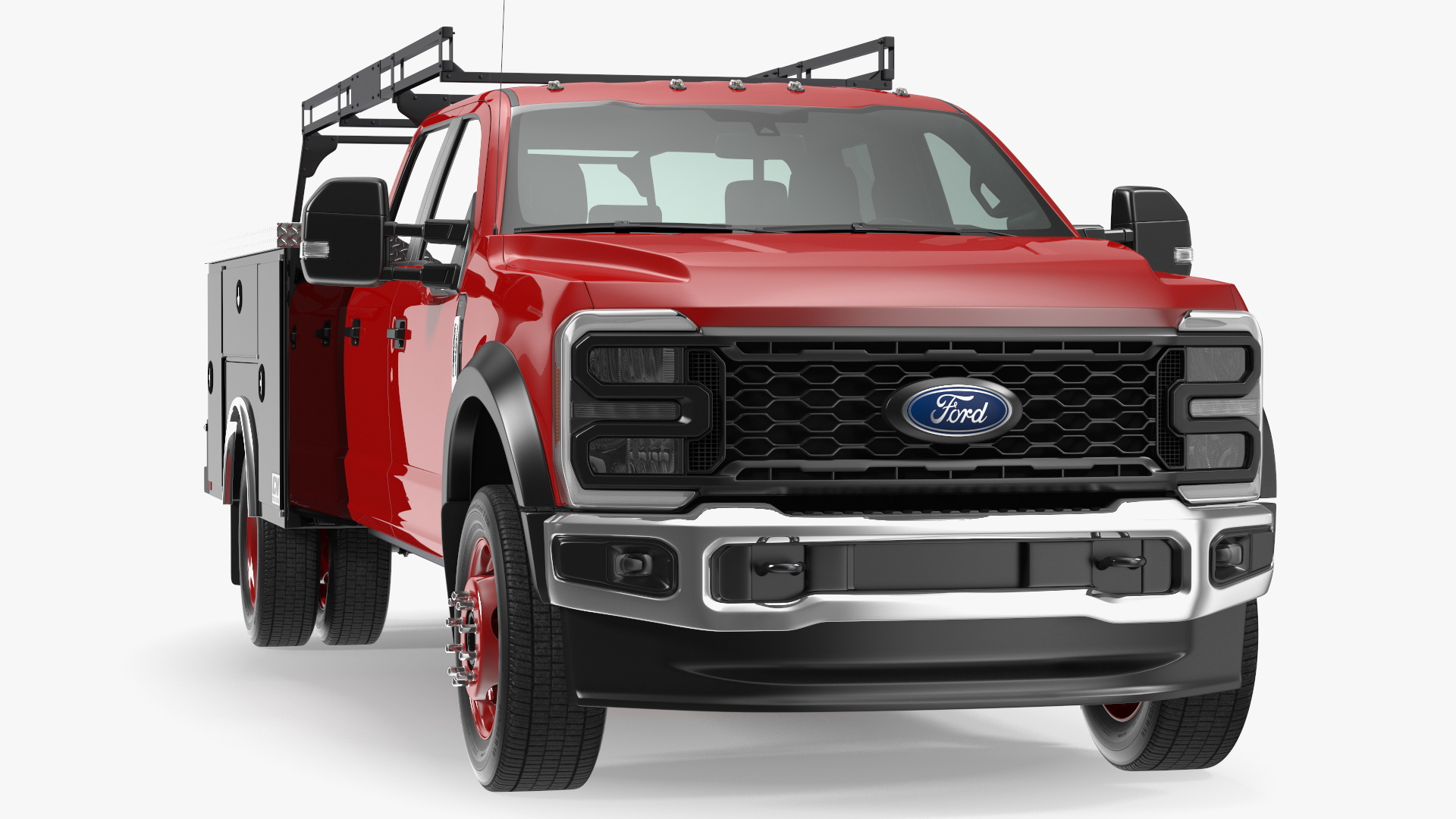 Red Ford Super Duty F550 with Service Body 3D