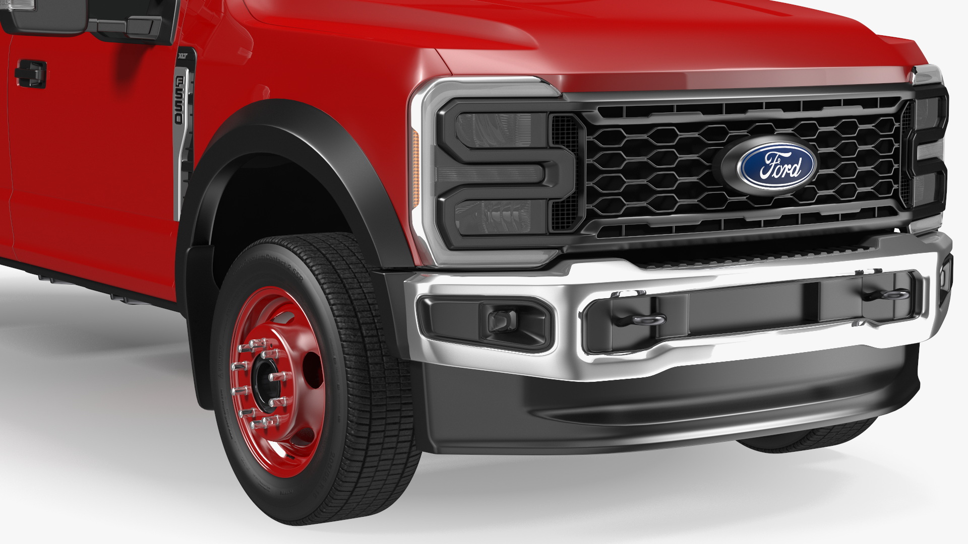 Red Ford Super Duty F550 with Service Body 3D