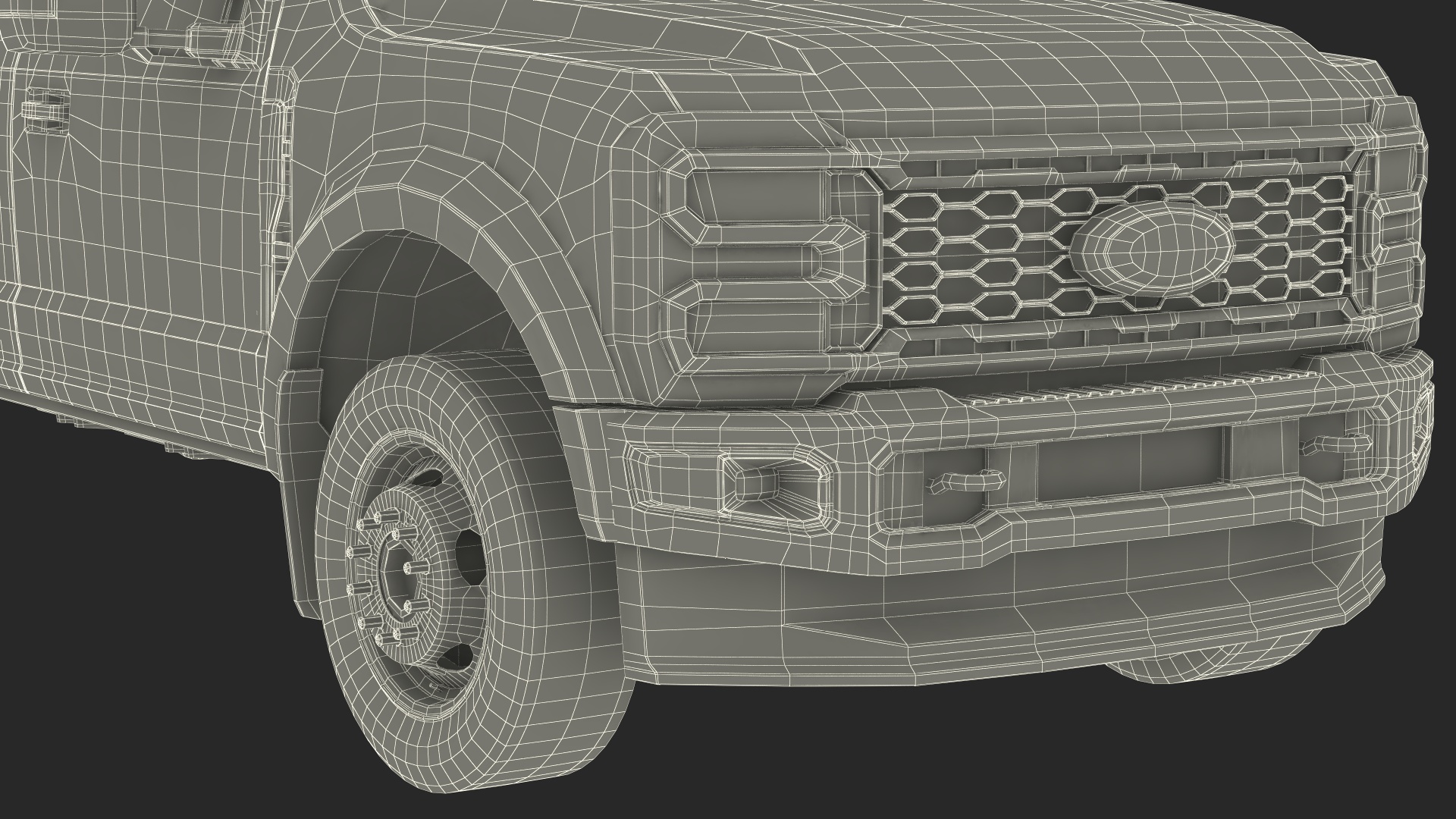 Red Ford Super Duty F550 with Service Body 3D