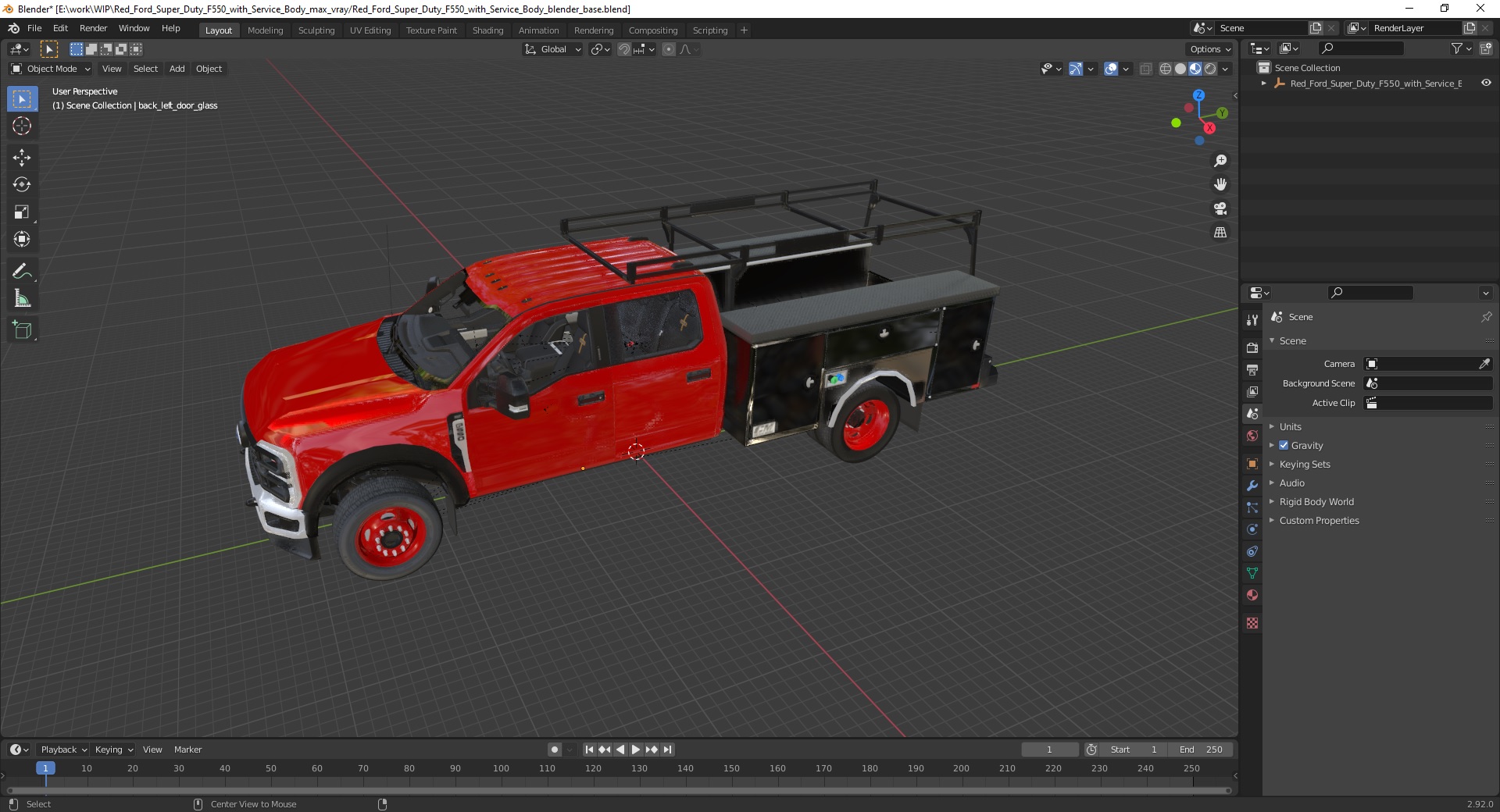 Red Ford Super Duty F550 with Service Body 3D