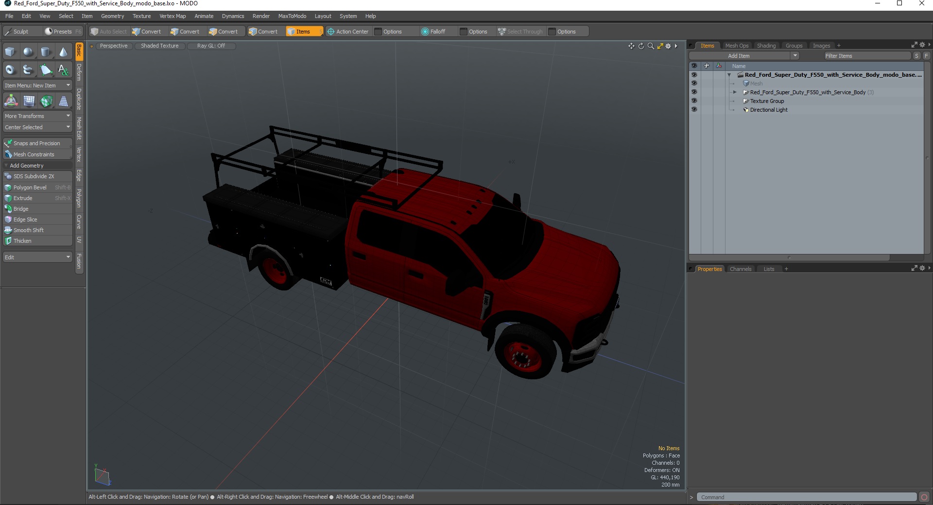 Red Ford Super Duty F550 with Service Body 3D