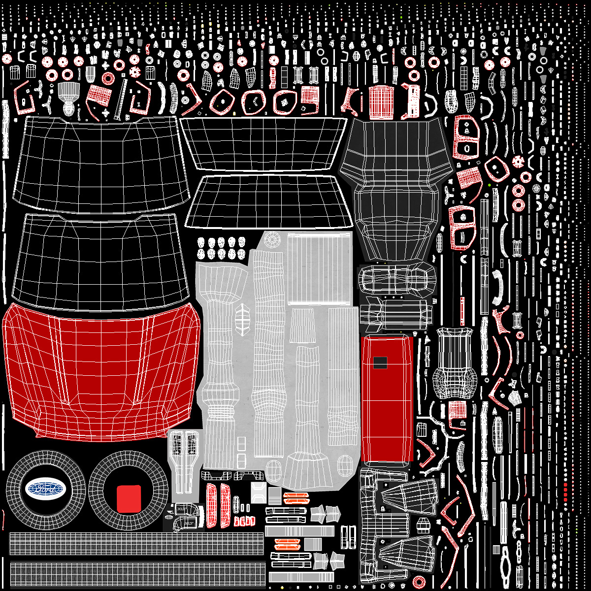 Red Ford Super Duty F550 with Service Body 3D
