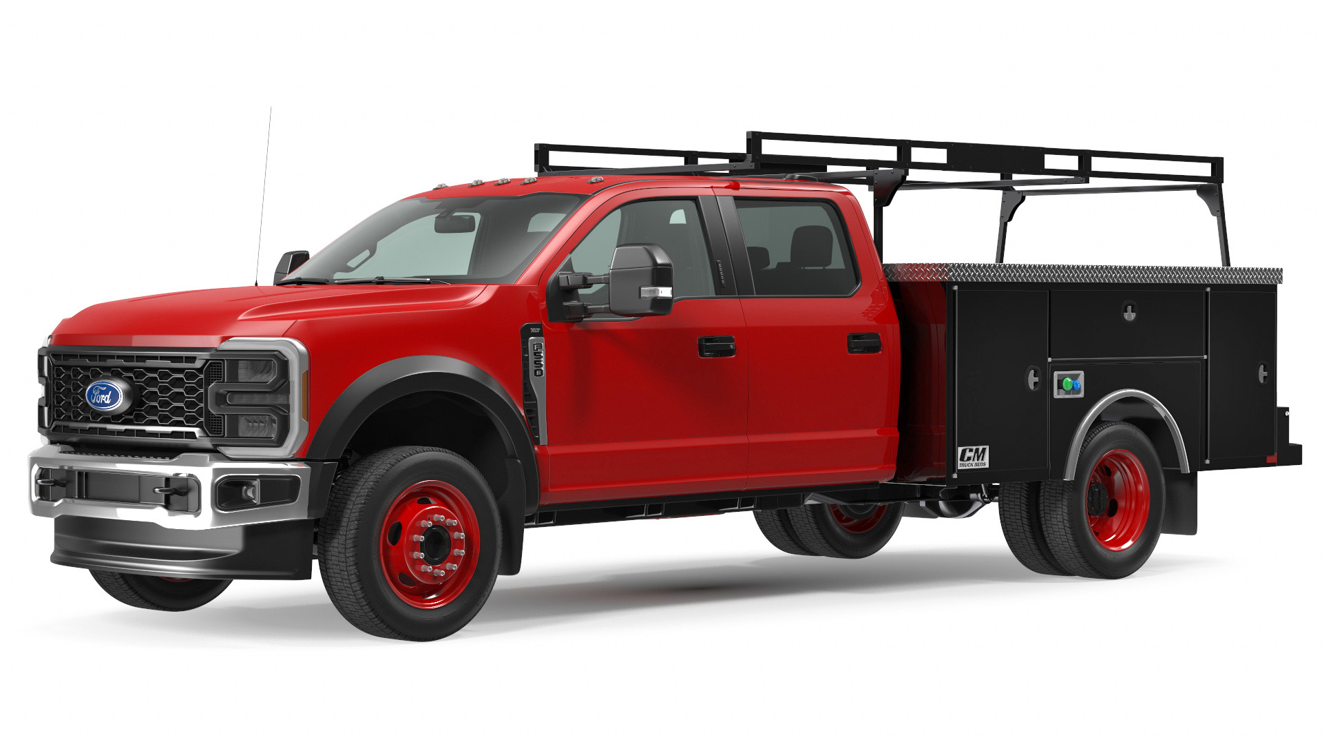 Red Ford Super Duty F550 with Service Body 3D