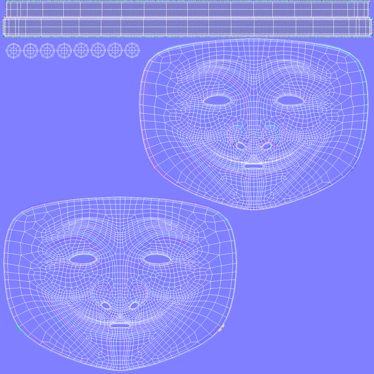 Guy Fawkes Mask Silver 3D