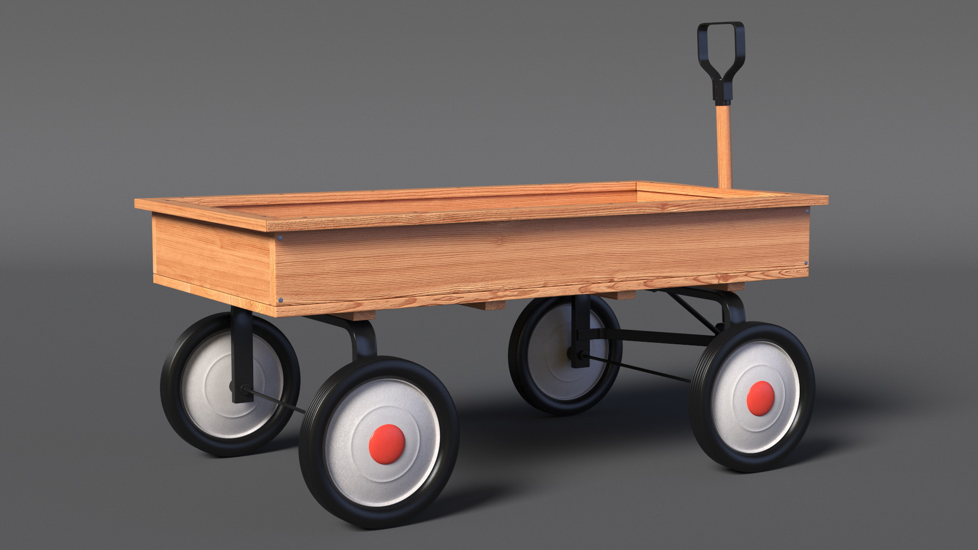 3D Children Wooden Wagon Cart