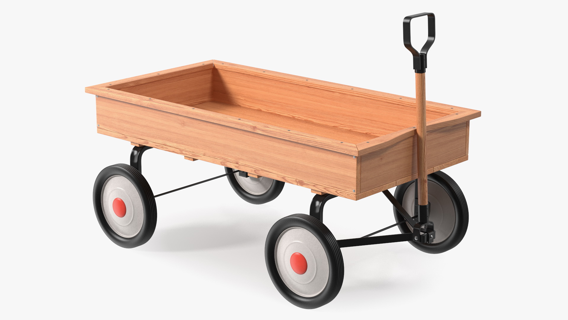 3D Children Wooden Wagon Cart