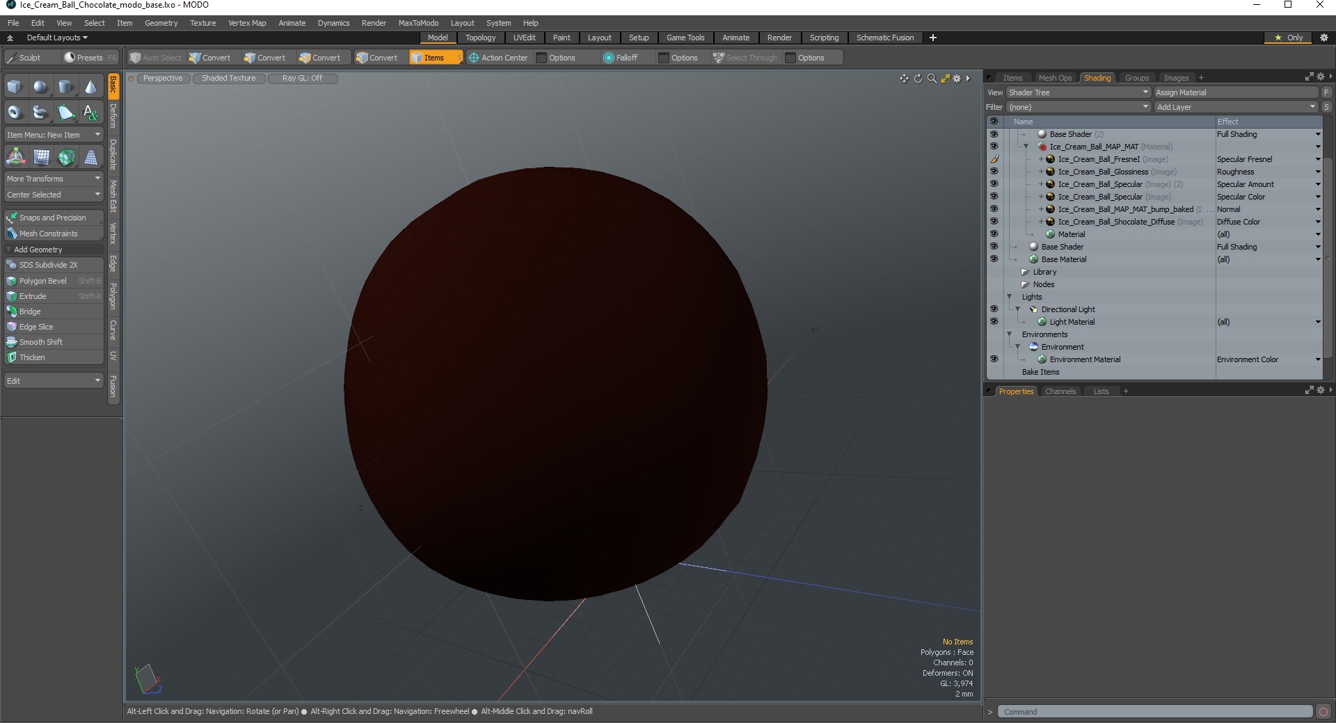 Ice Cream Ball Chocolate 3D model