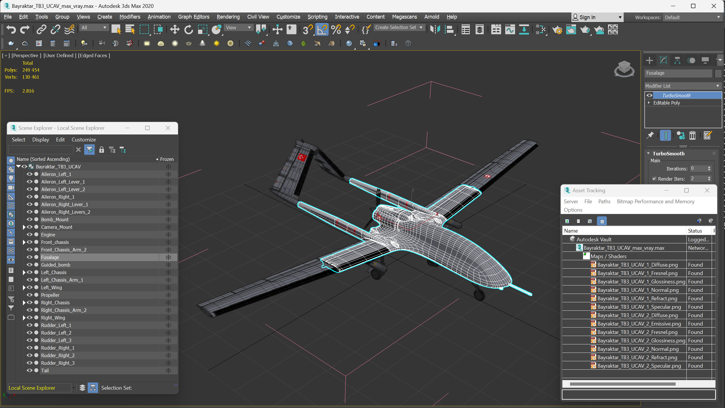 3D Bayraktar TB3 UCAV model