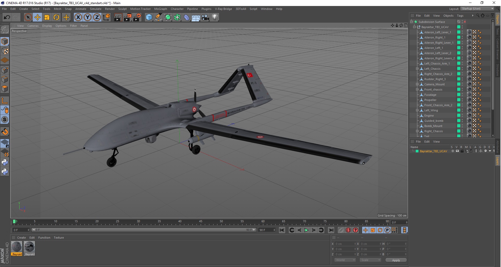 3D Bayraktar TB3 UCAV model