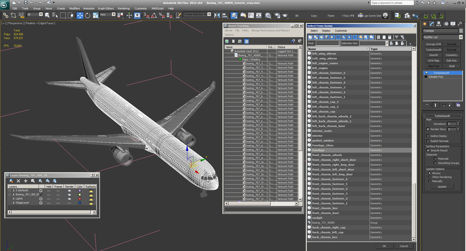 Boeing 767 400ER Generic 3D model