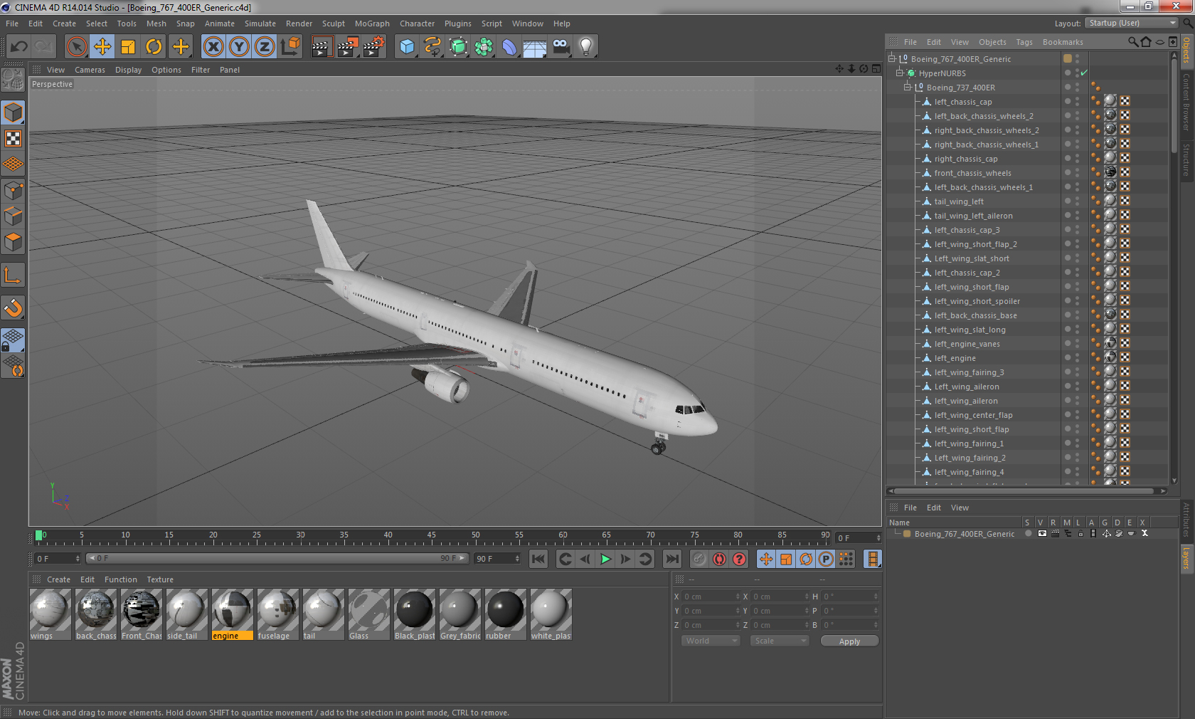 Boeing 767 400ER Generic 3D model