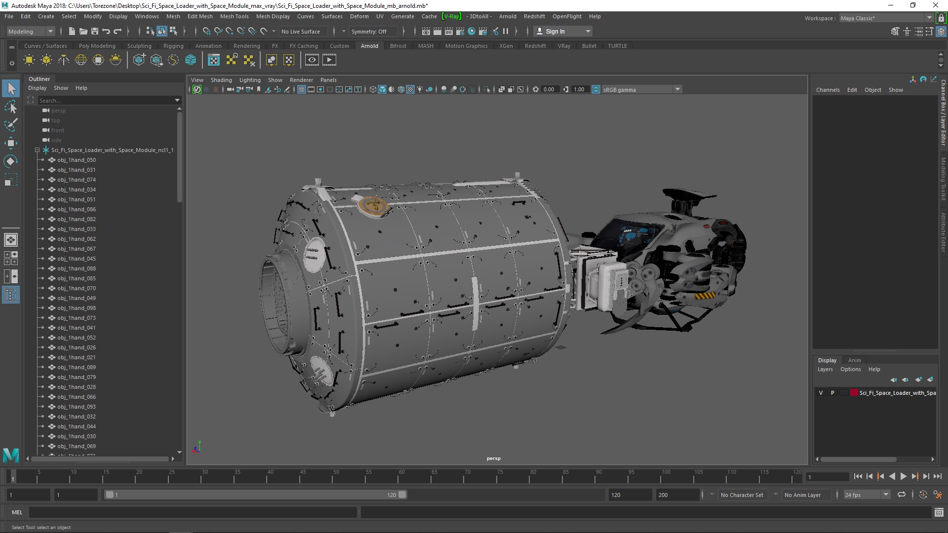 Sci Fi Space Loader with Space Module 3D