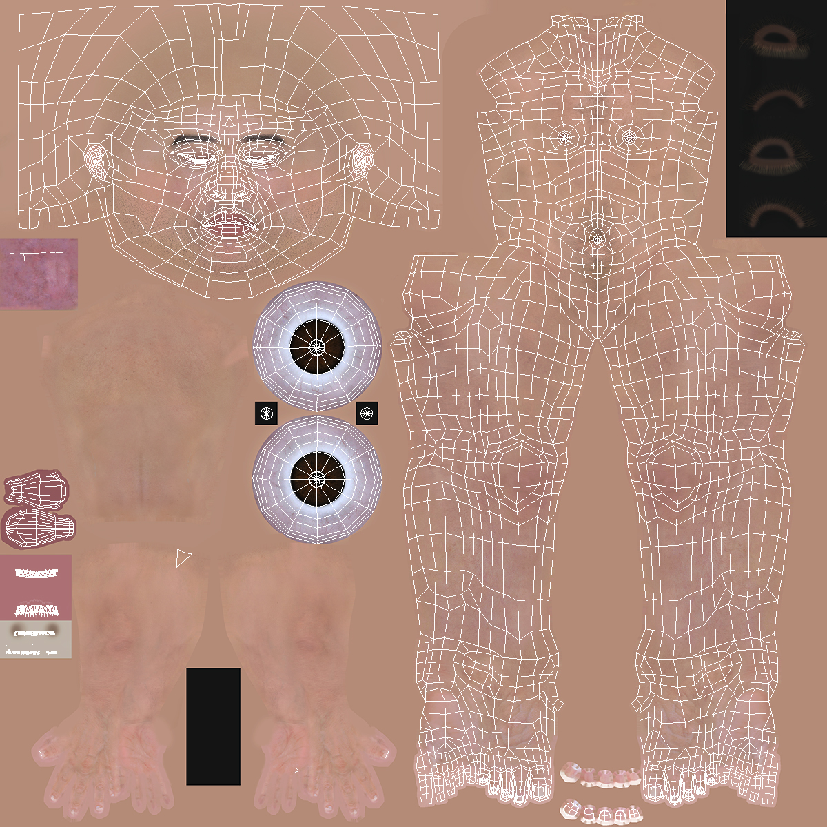 3D model Asian Man Underwear Rigged for Maya