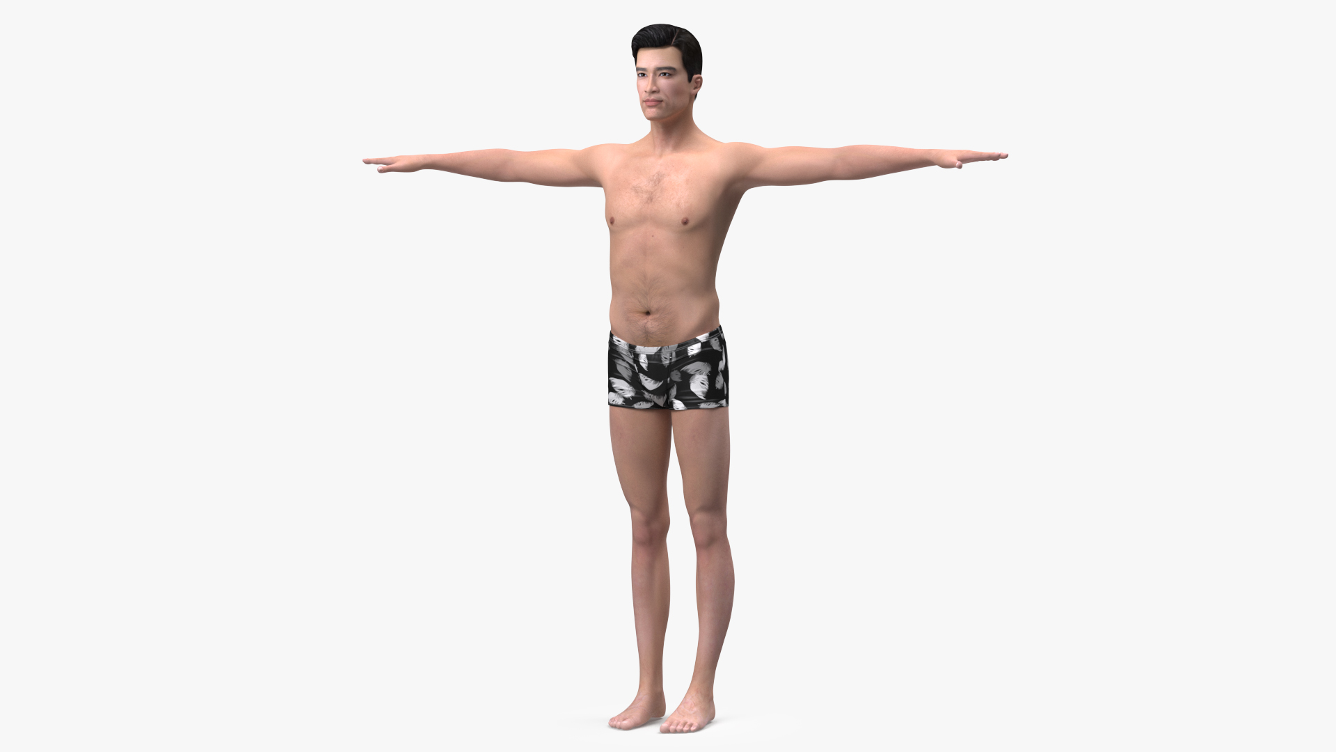 3D model Asian Man Underwear Rigged for Maya