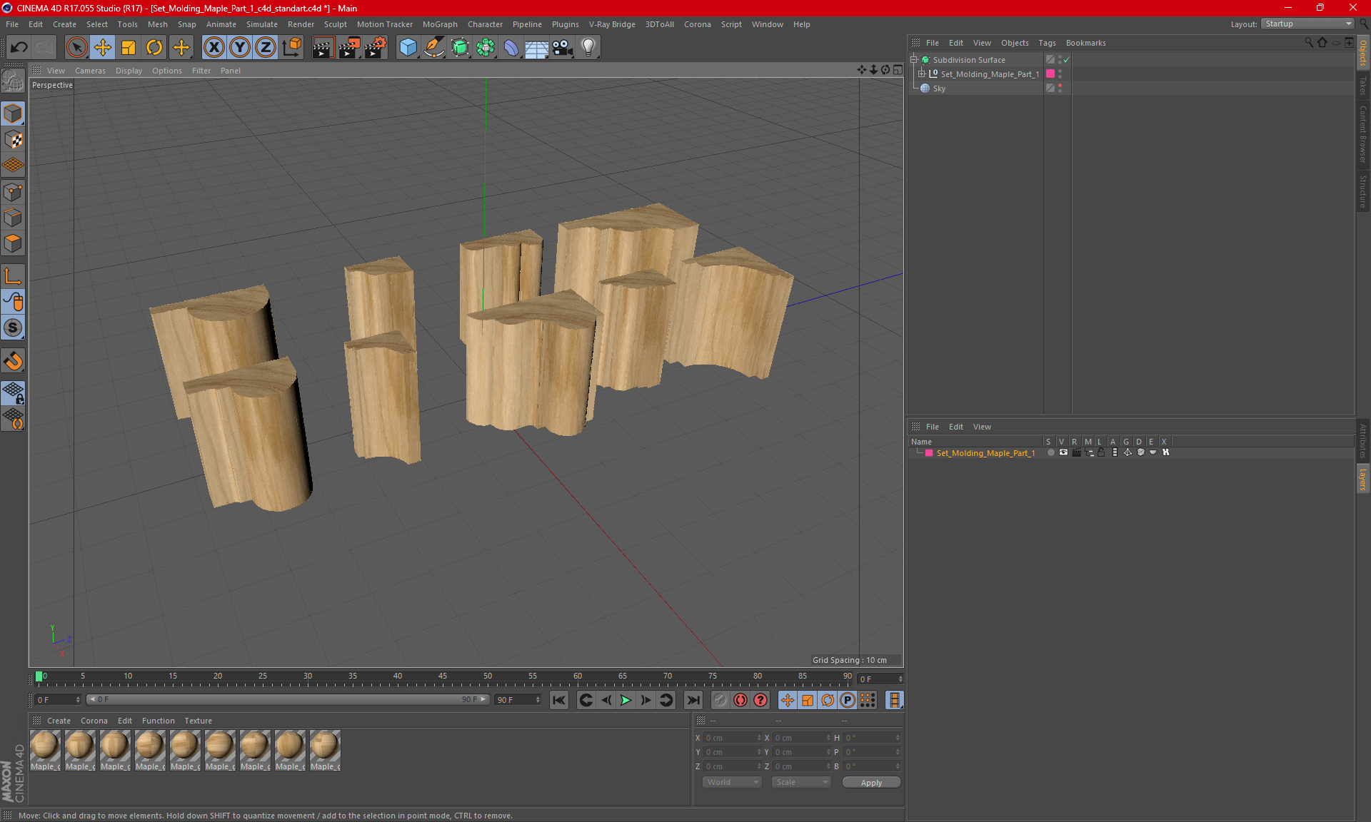 Set Molding Maple Part 1 3D model