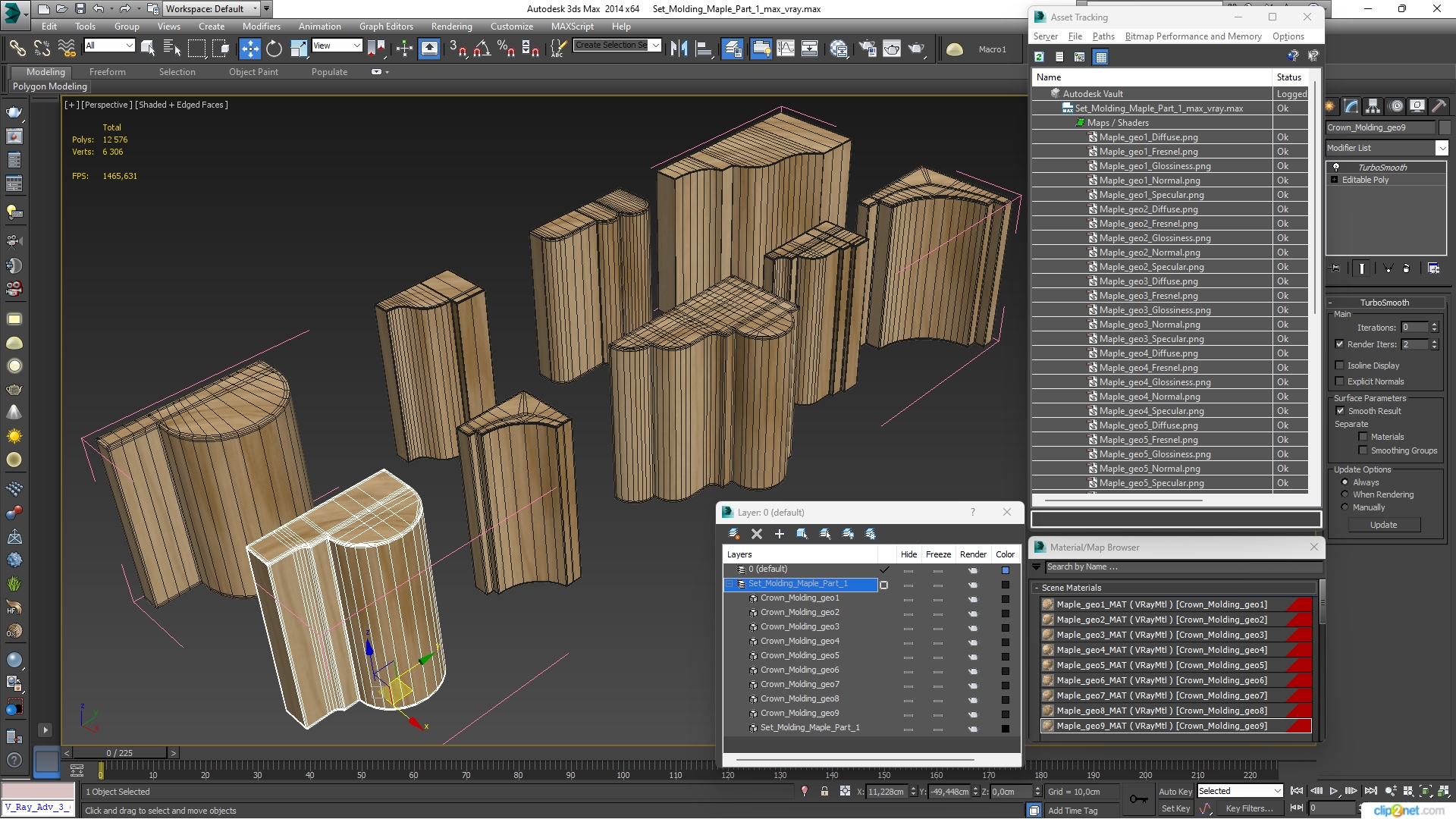 Set Molding Maple Part 1 3D model