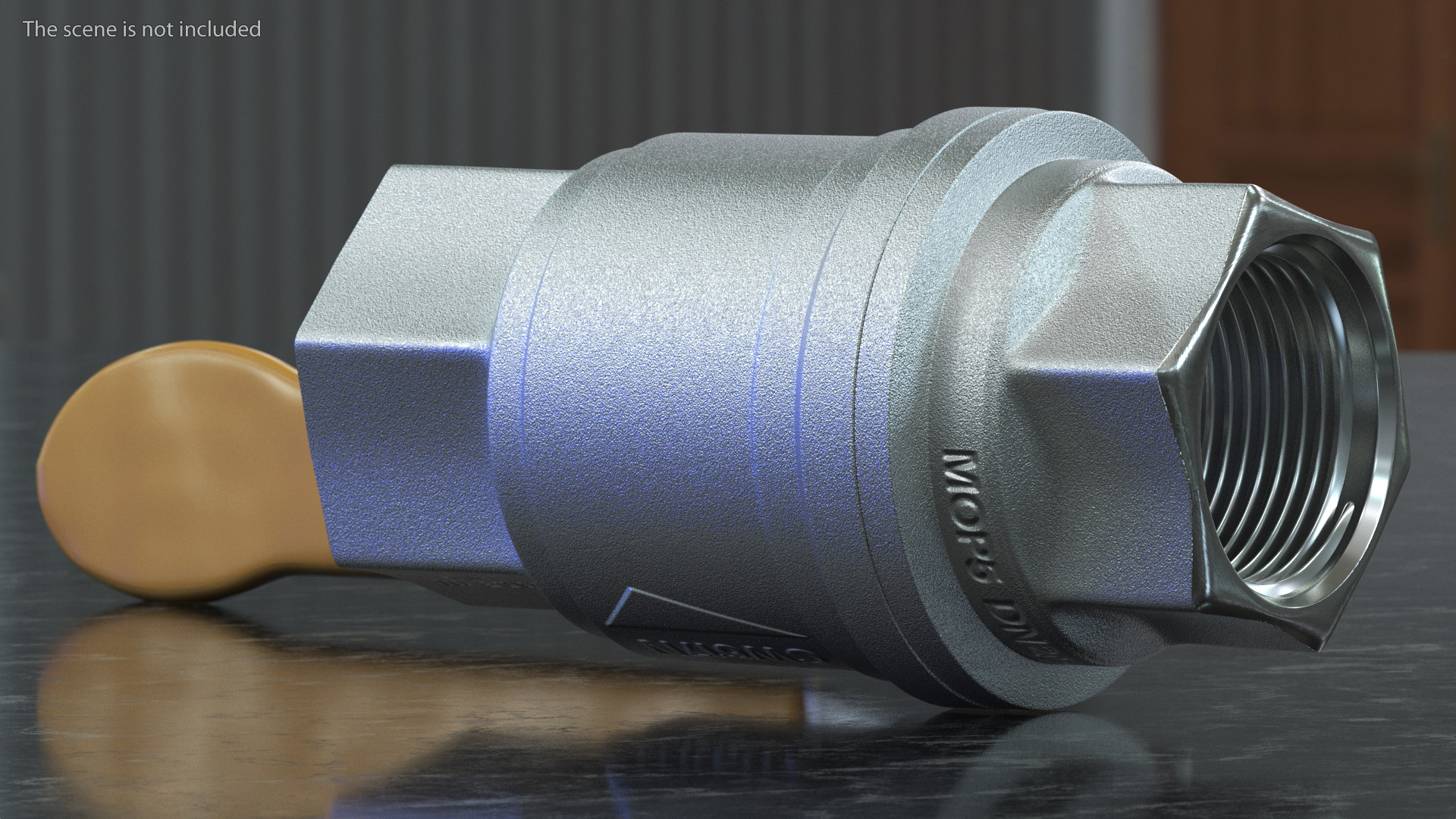 3D PN40 Water Ball Valve Silver model