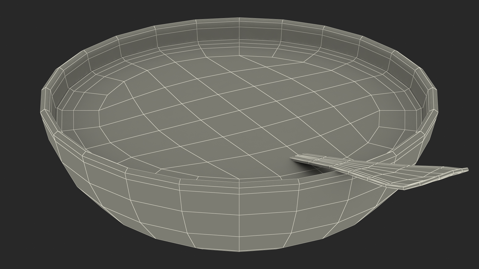 Bowl with Milk and Spoon 3D model