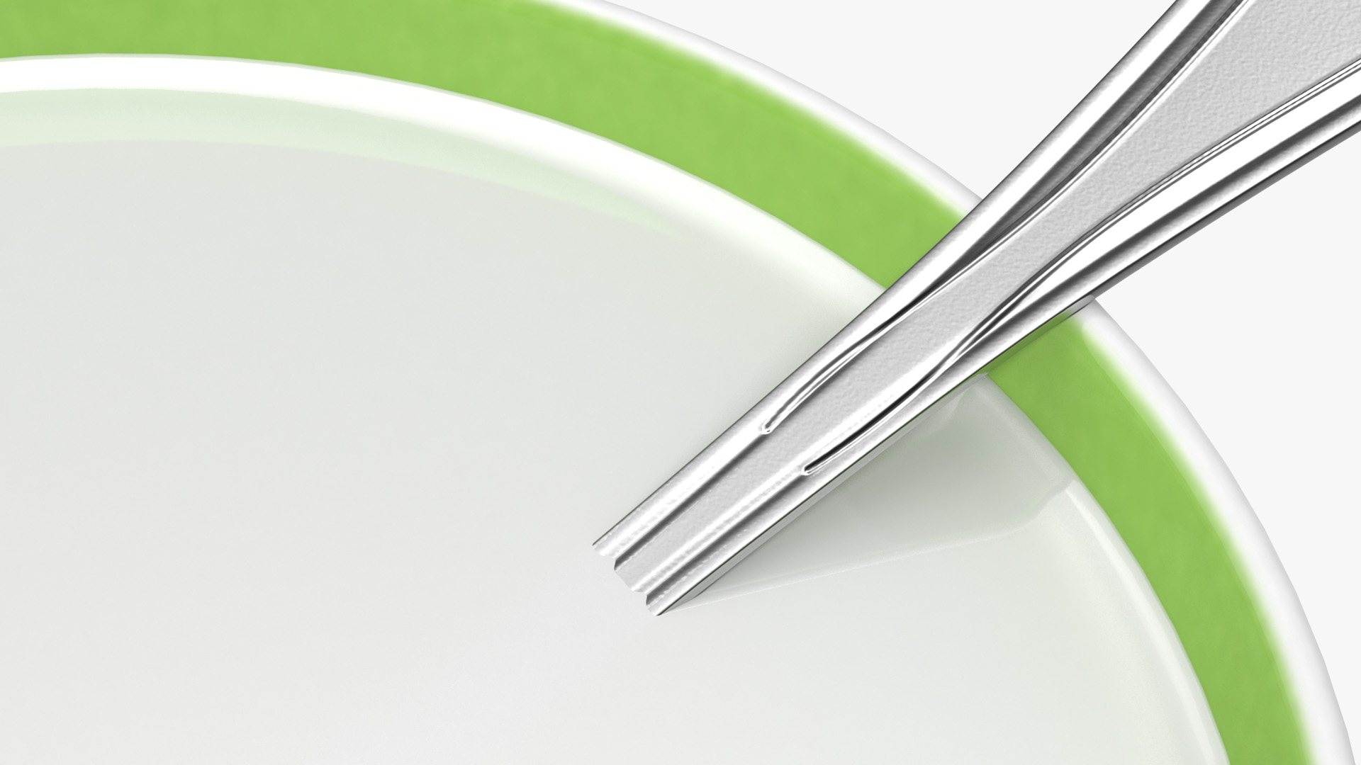 Bowl with Milk and Spoon 3D model