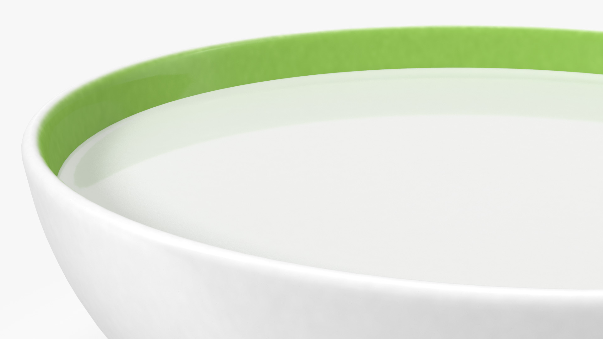 Bowl with Milk and Spoon 3D model