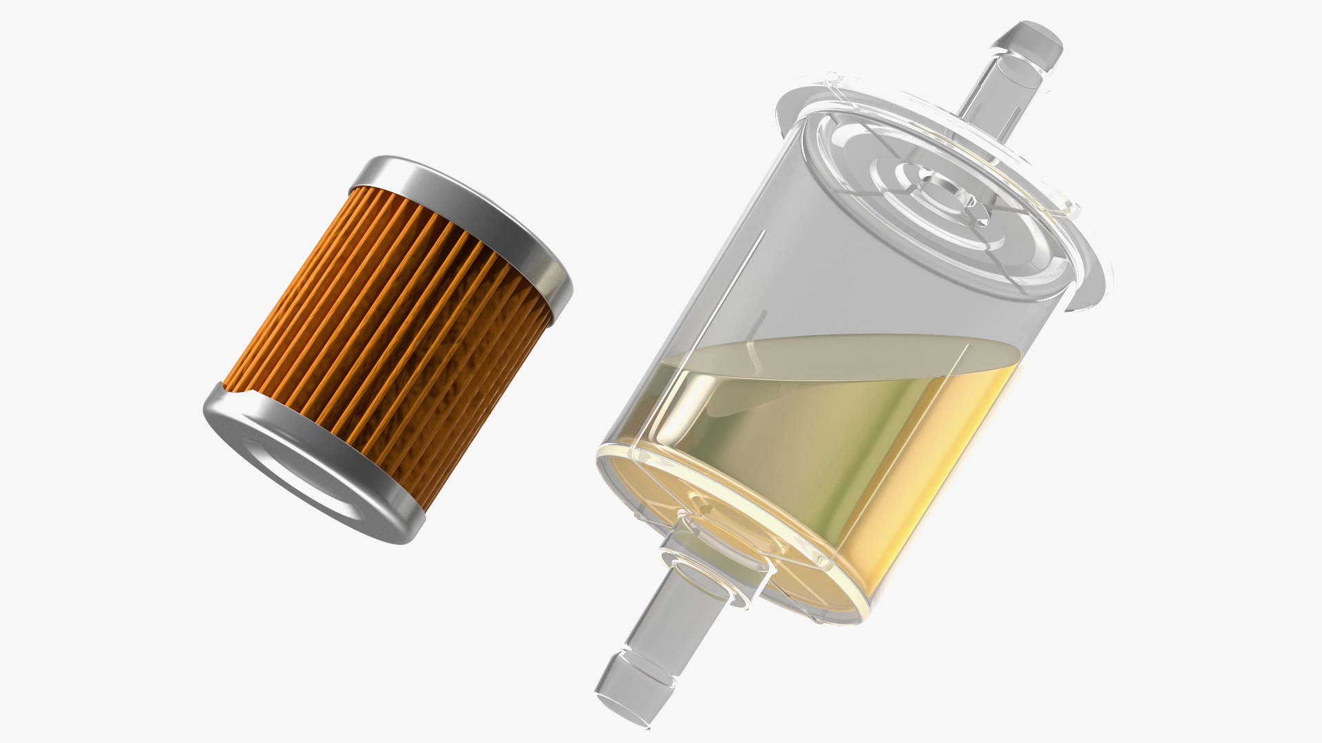 3D model Universal Inline Fuel Filter with Petrol