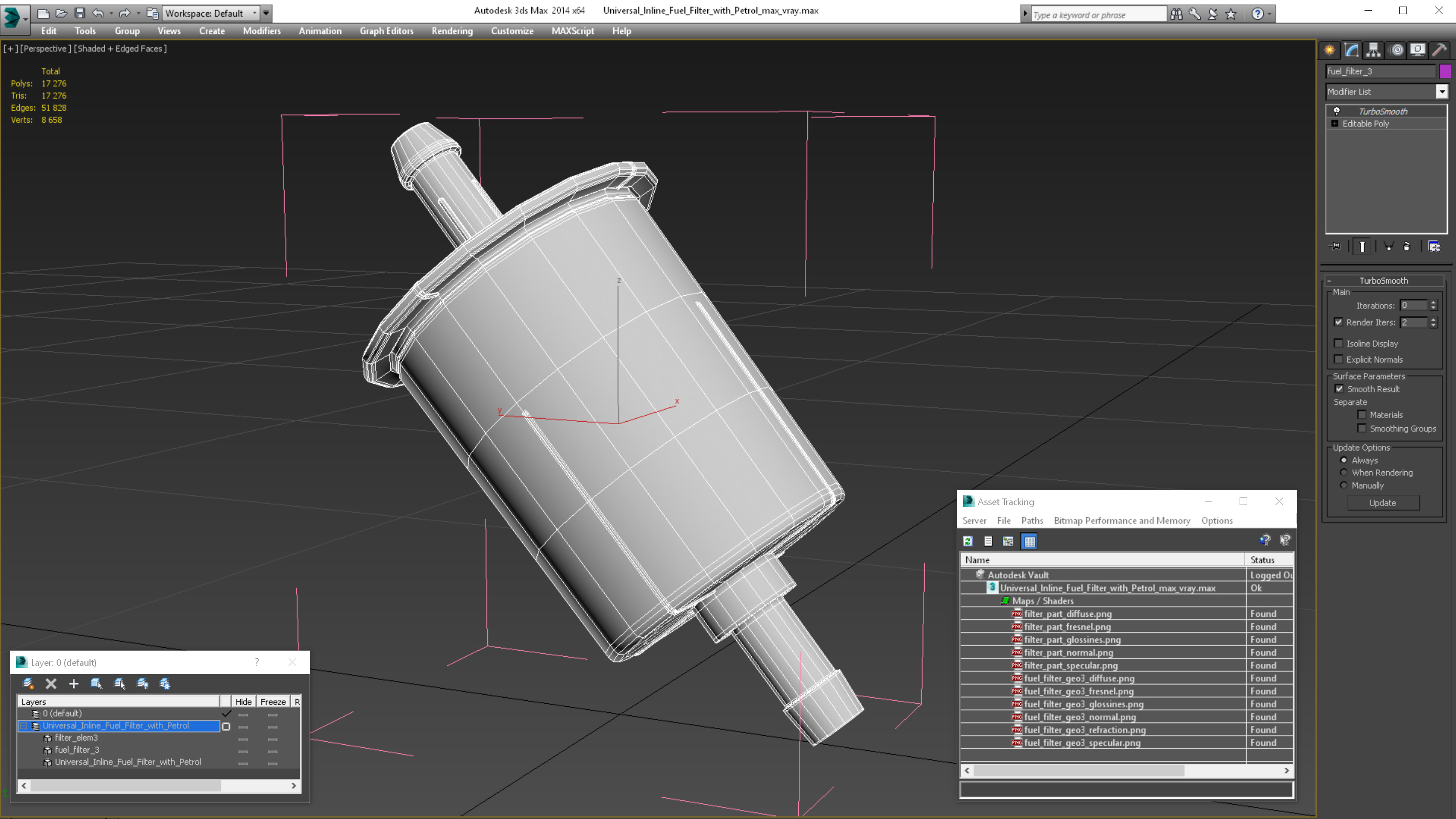 3D model Universal Inline Fuel Filter with Petrol