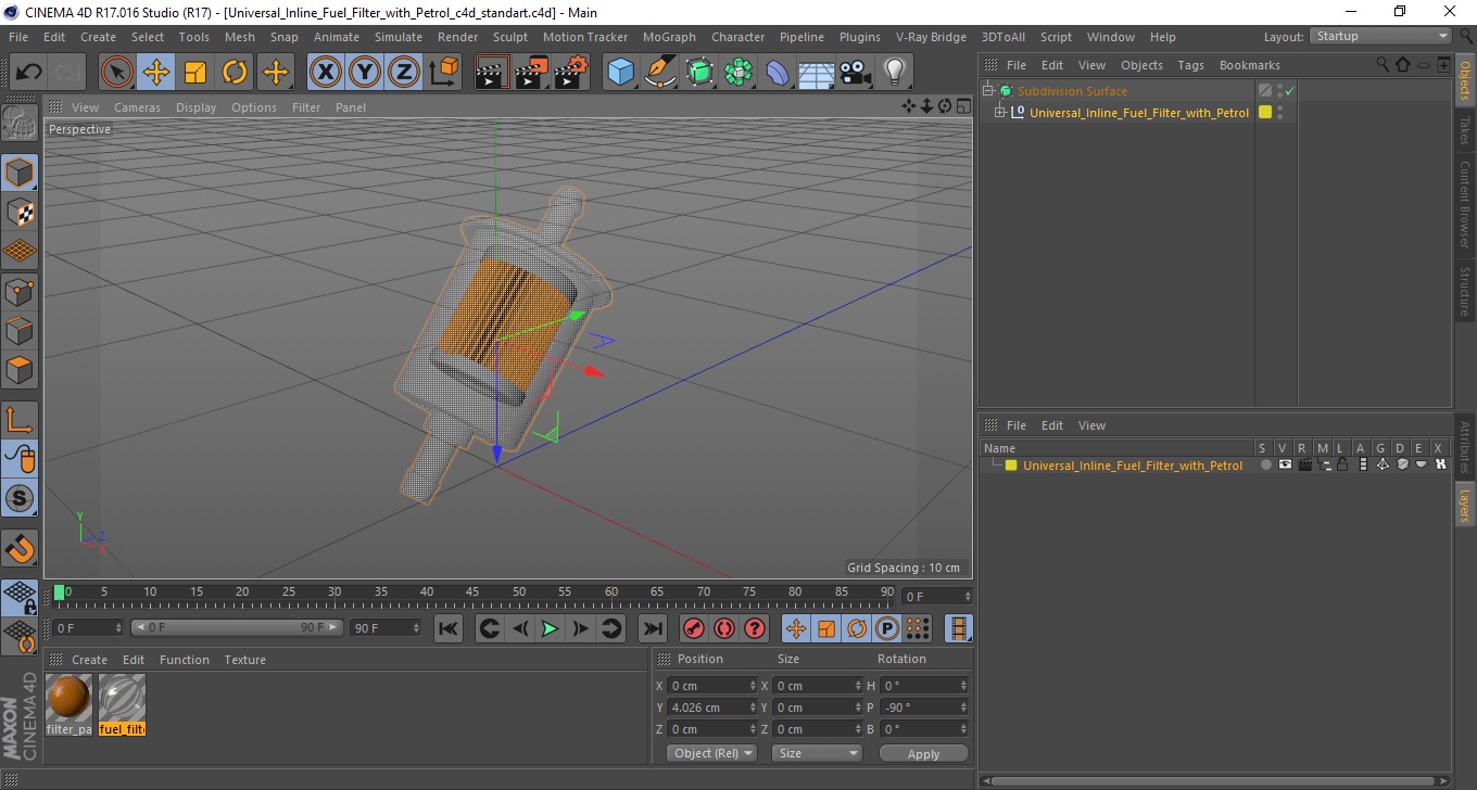 3D model Universal Inline Fuel Filter with Petrol