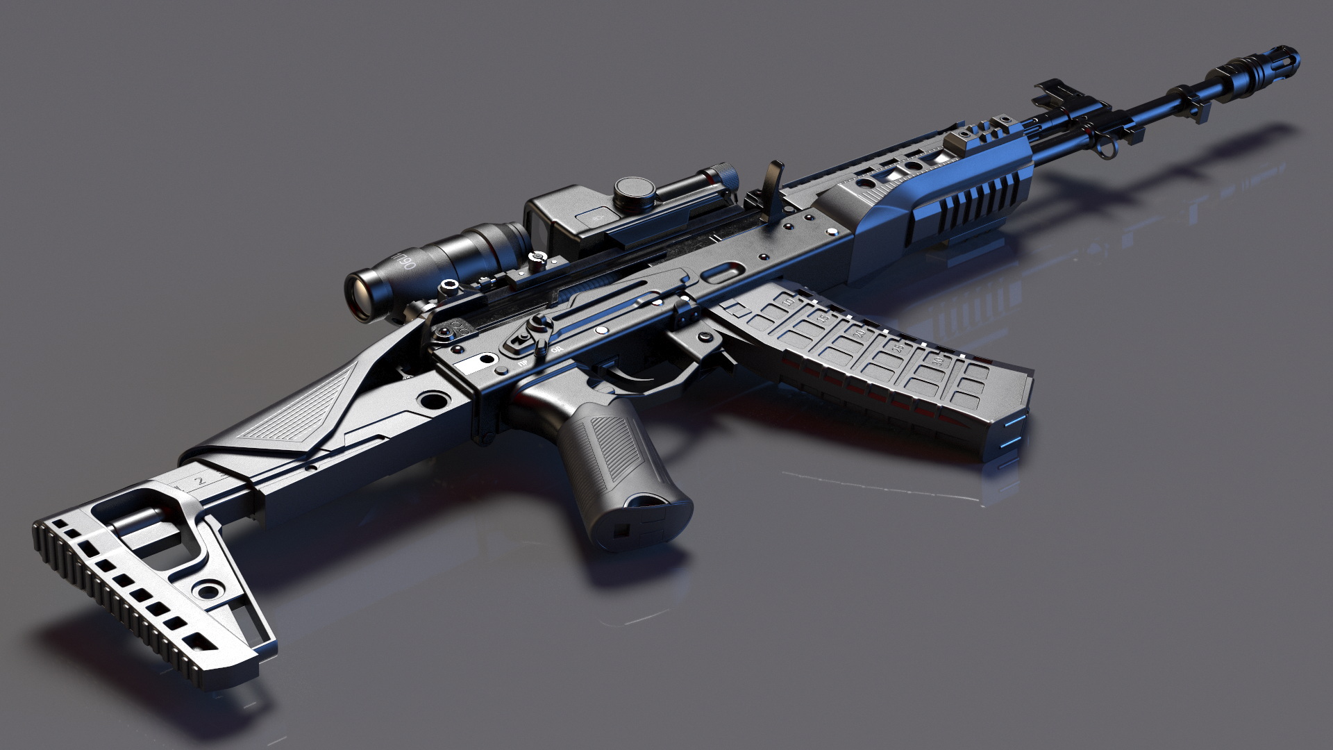 Kalashnikov Firearm AK-12 2023 with Optics 3D