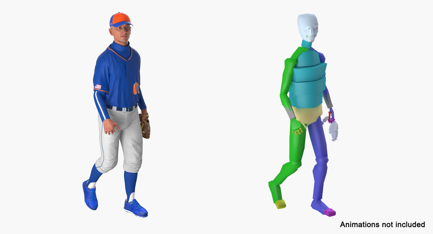 Baseball Player Rigged Generic 4 3D