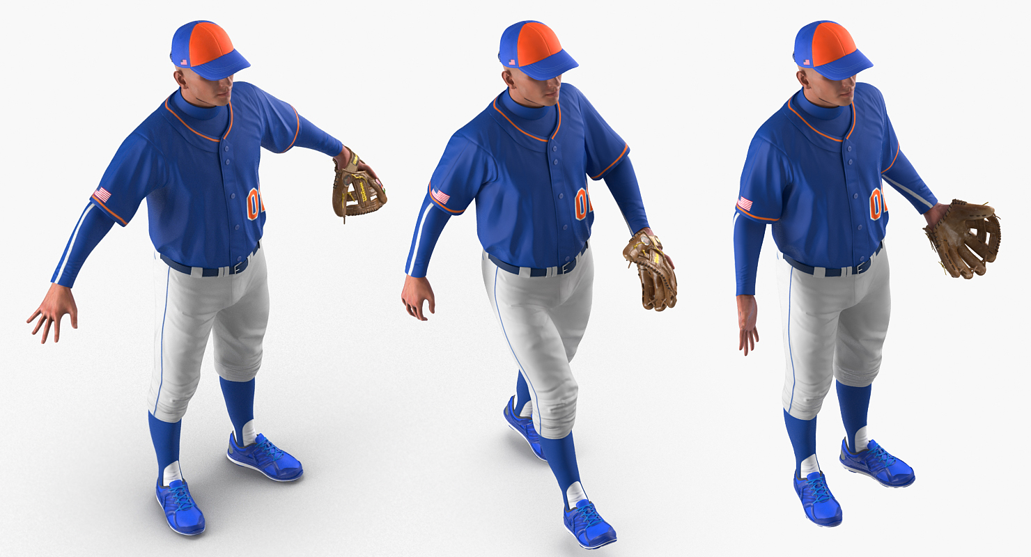 Baseball Player Rigged Generic 4 3D