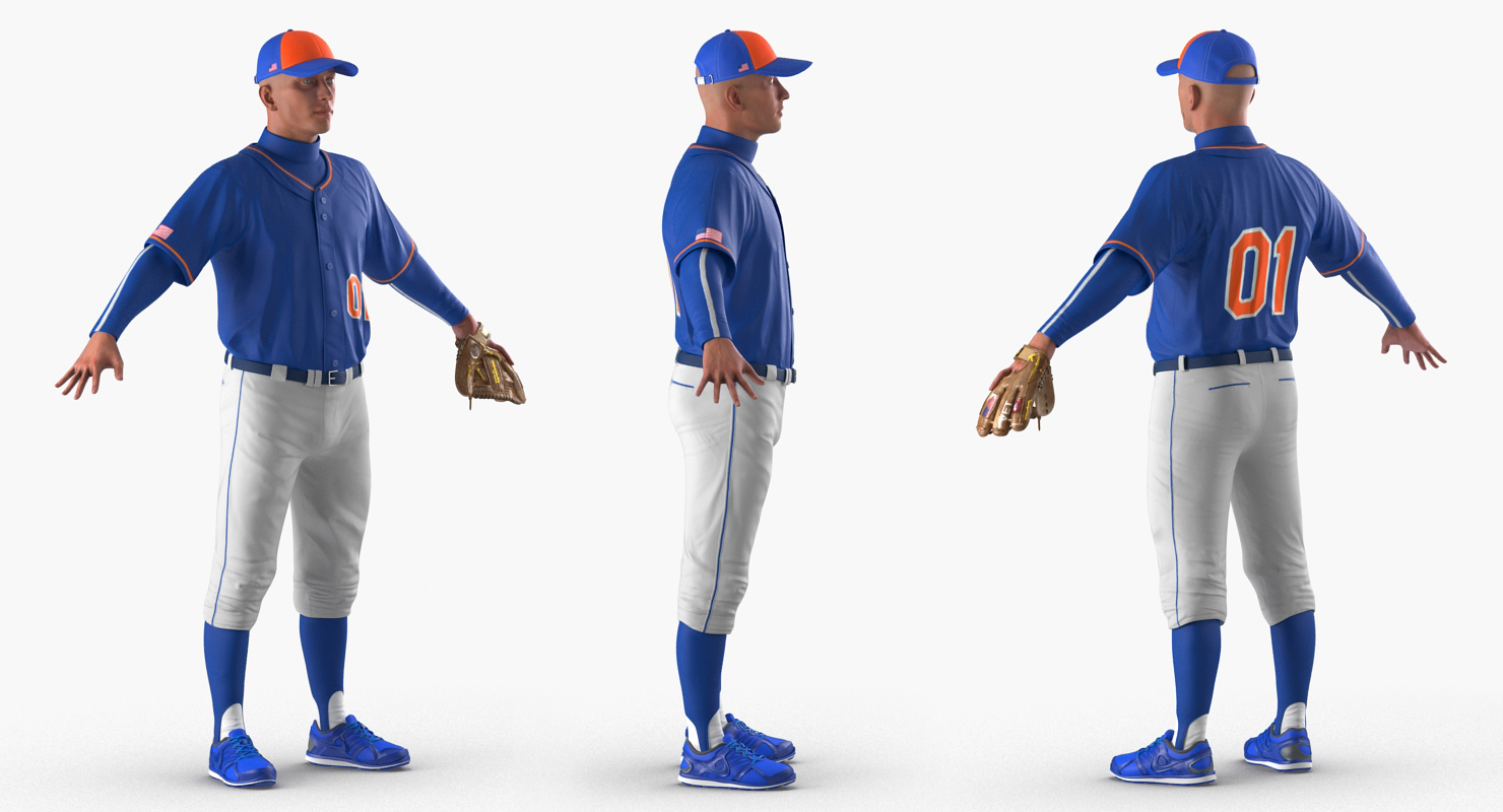 Baseball Player Rigged Generic 4 3D