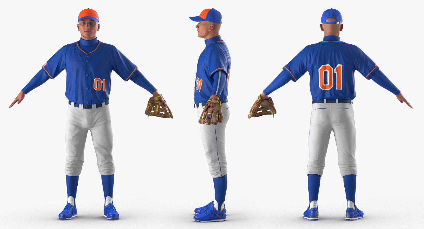 Baseball Player Rigged Generic 4 3D