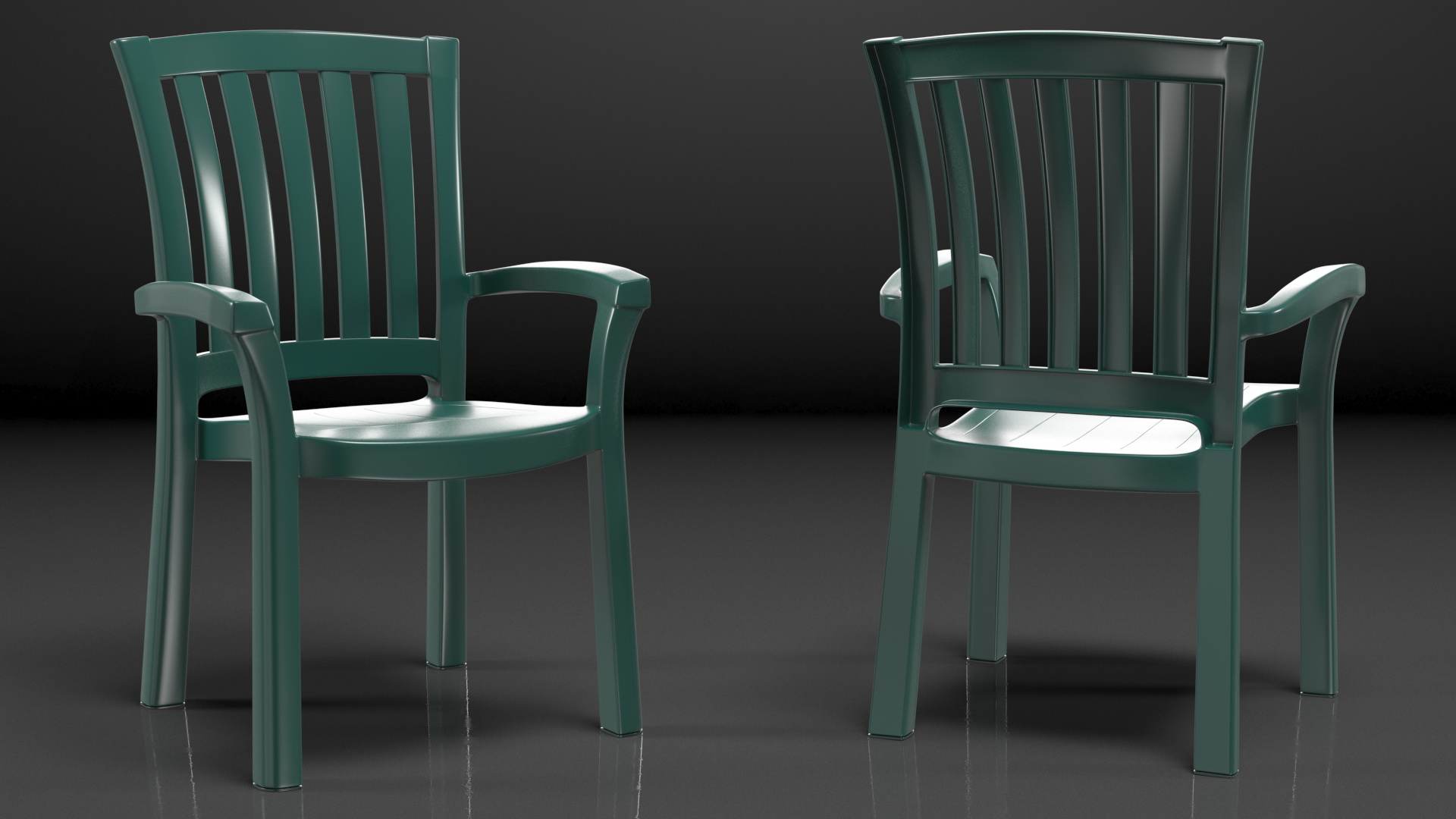 Plastic Armchair Green 3D