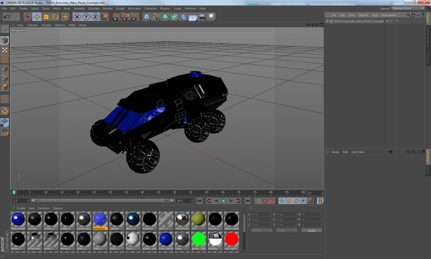 NASA Futuristic Mars Rover Concept 3D model