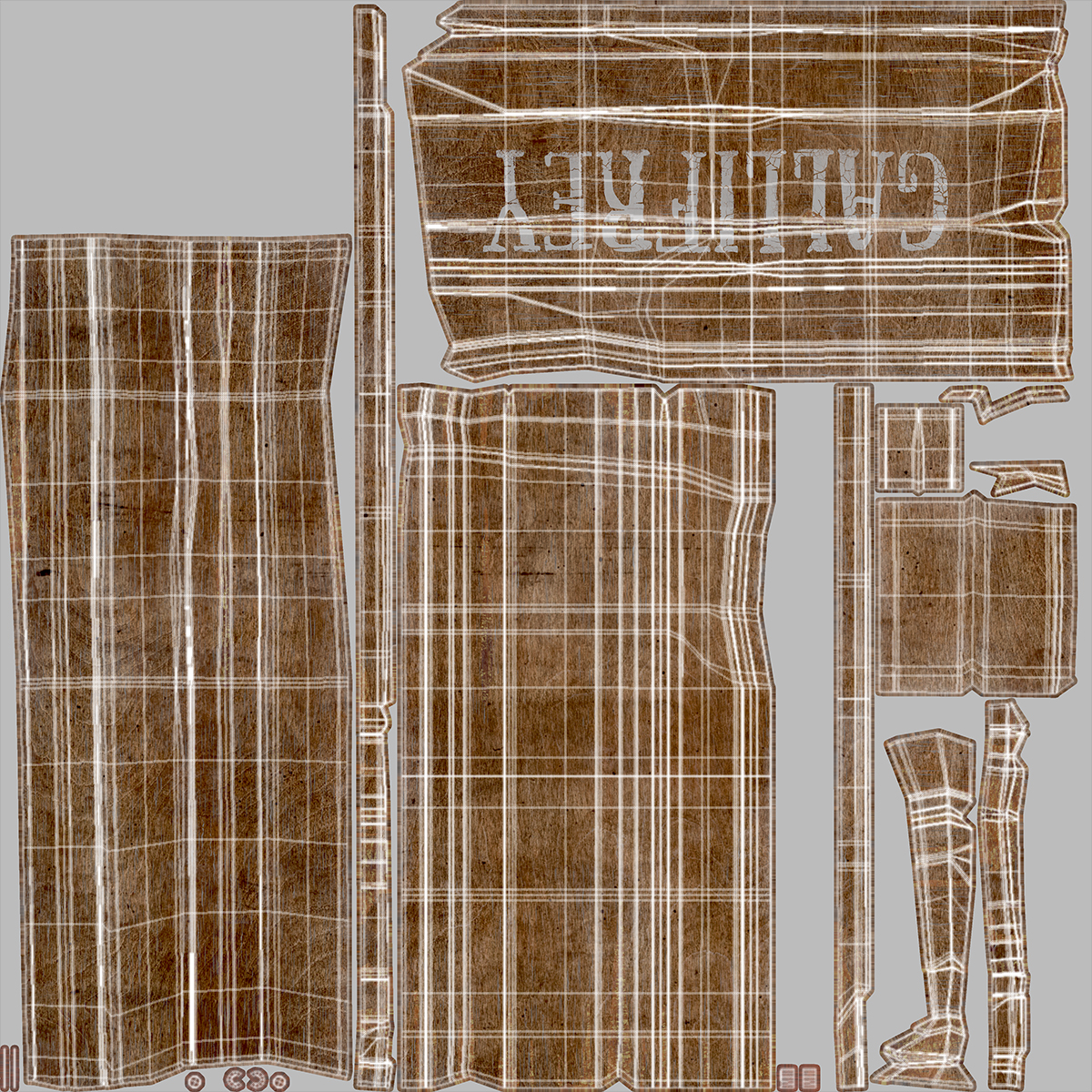 3D Aged Wooden Rural Signpost