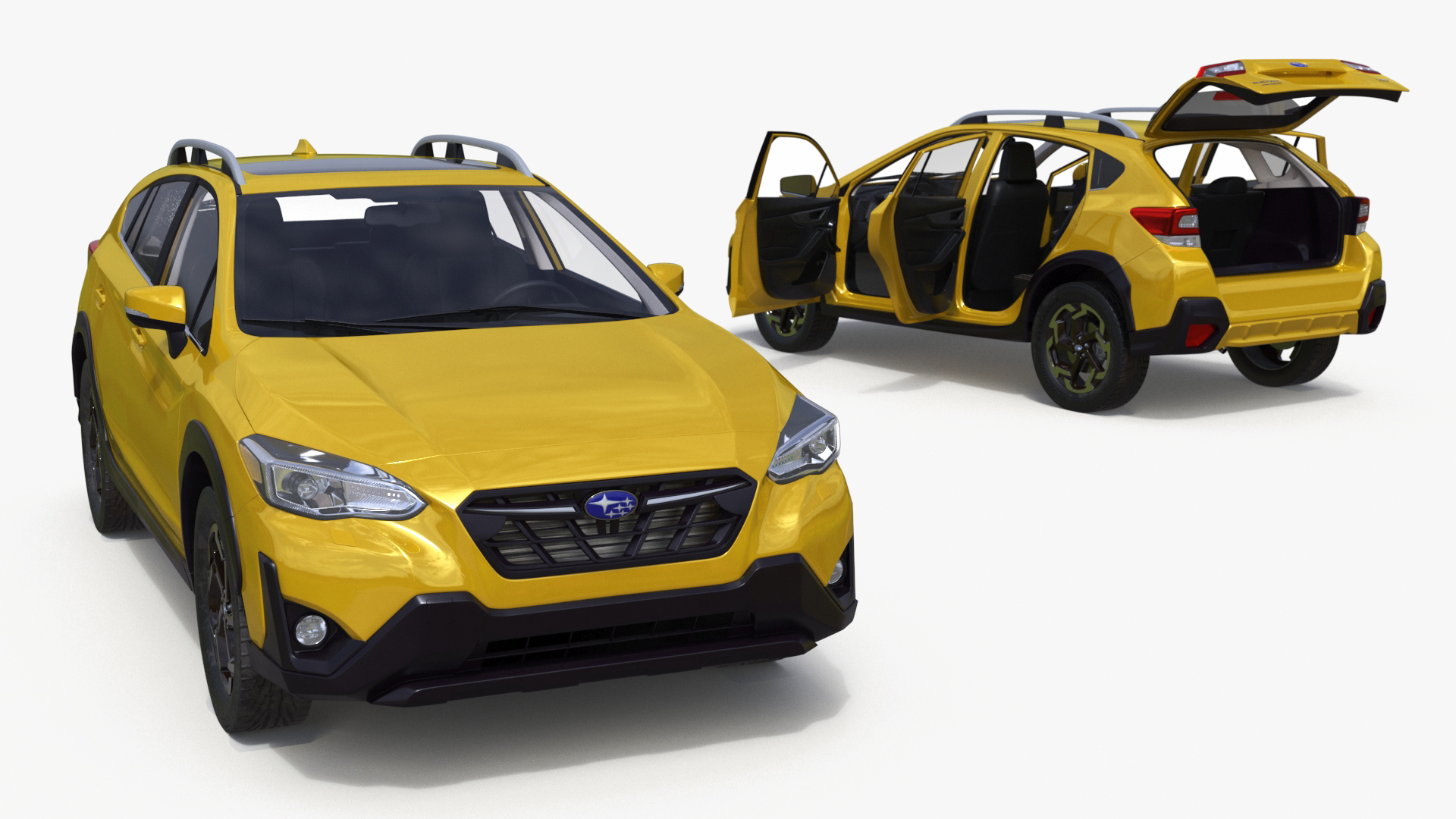 3D Subaru XV SUV 2020 Simplified Yellow