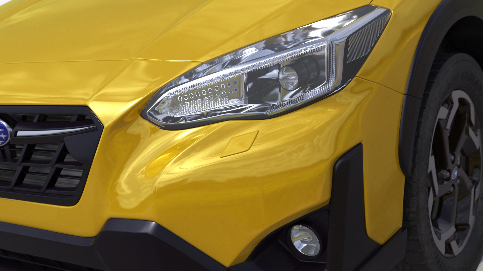 3D Subaru XV SUV 2020 Simplified Yellow