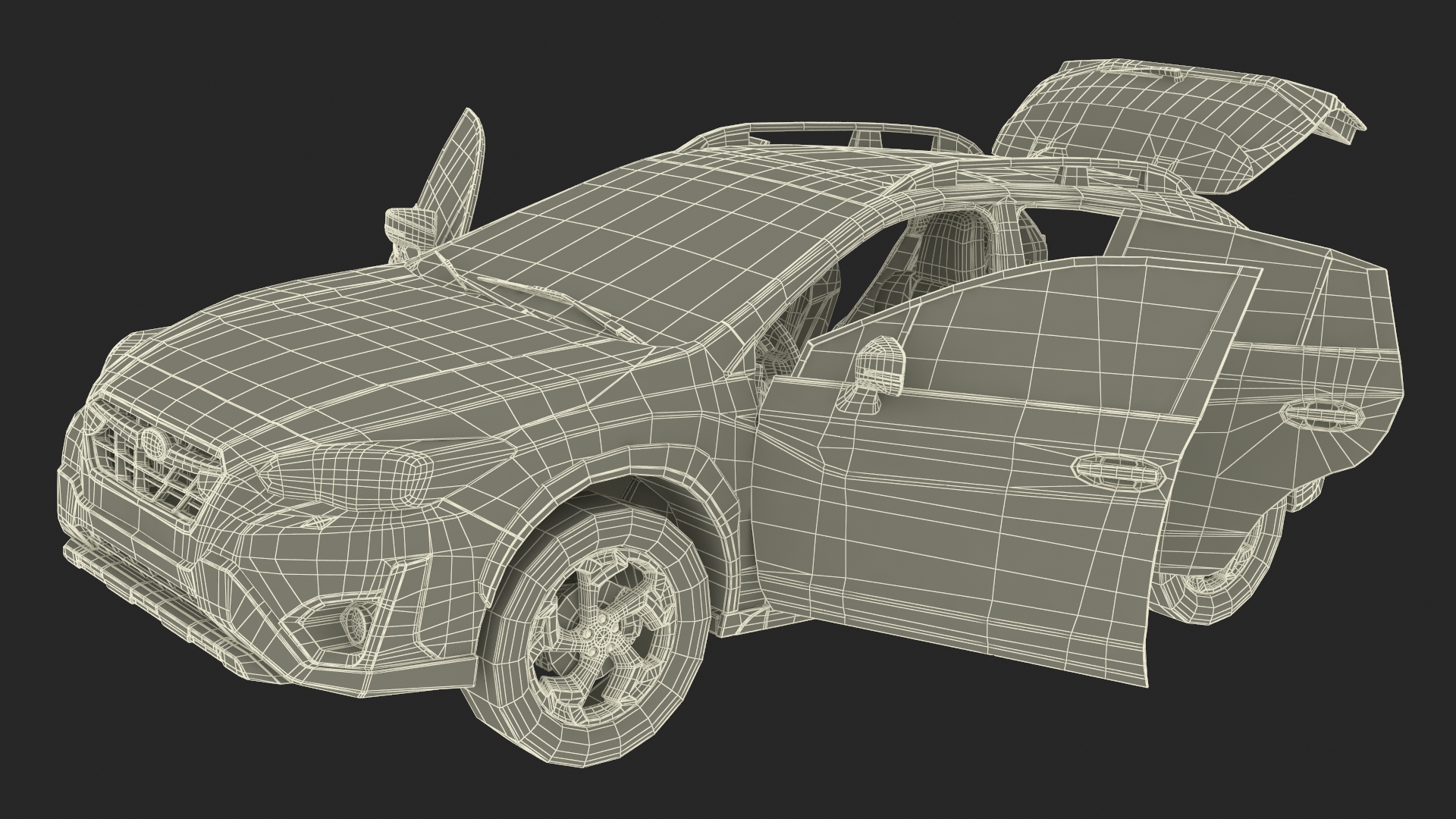 3D Subaru XV SUV 2020 Simplified Yellow