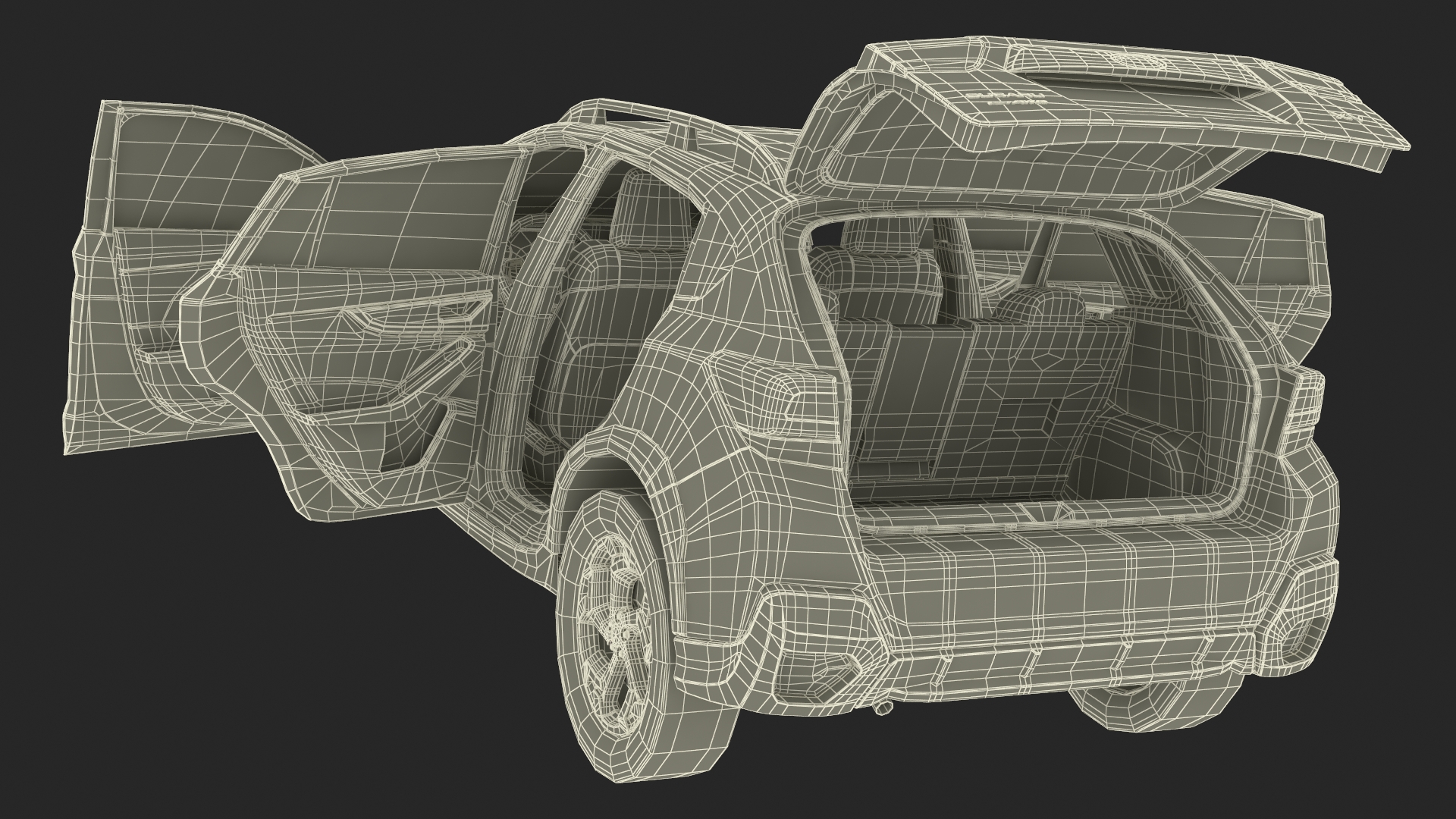 3D Subaru XV SUV 2020 Simplified Yellow