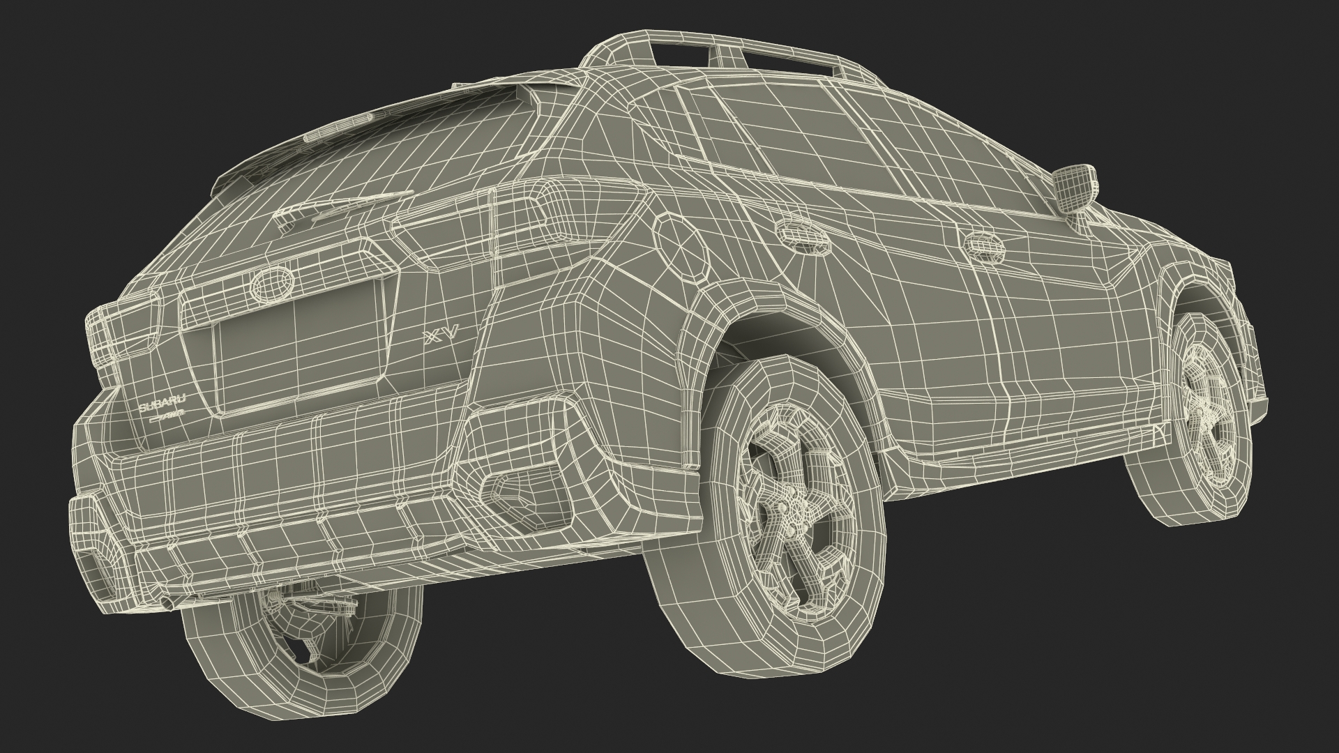 3D Subaru XV SUV 2020 Simplified Yellow