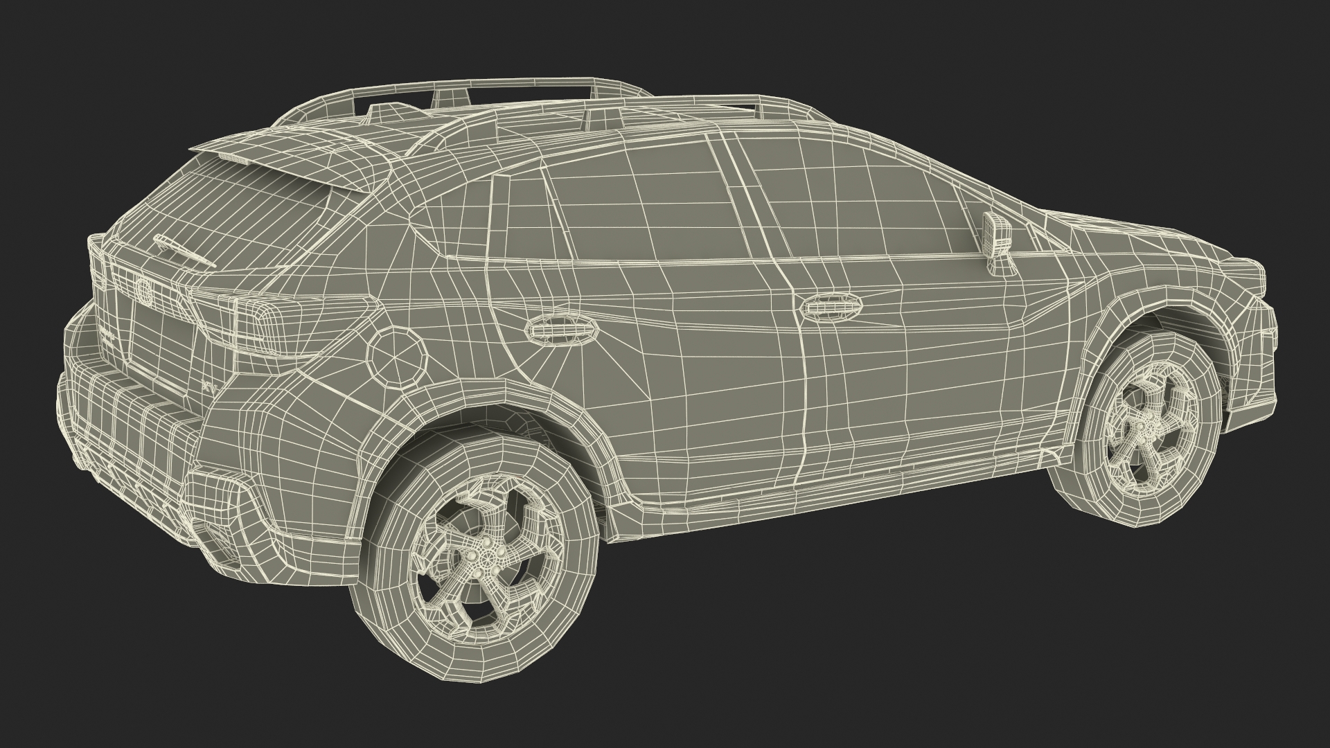 3D Subaru XV SUV 2020 Simplified Yellow